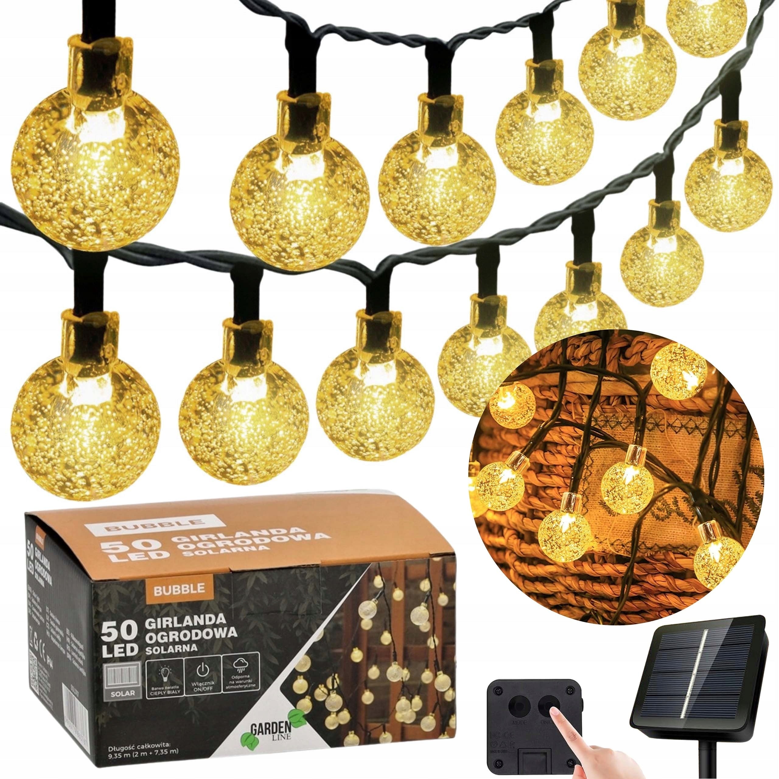 Solar Garden Garland 50 LED, Light Chain 9,35m