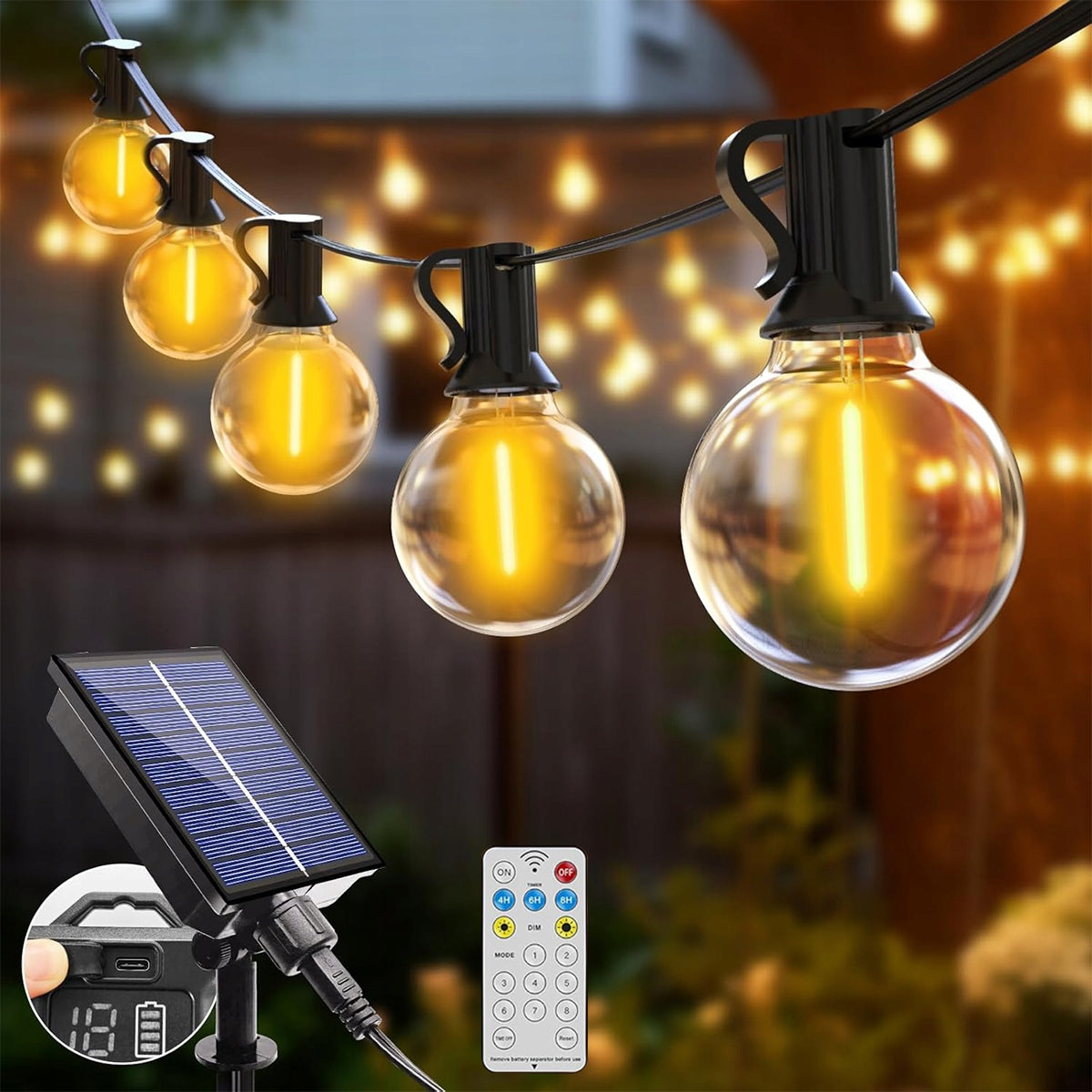 Solar Garland Garden Solar Lights 12 LED Bulb for Balcony 10M IP65 Length 1000 cm