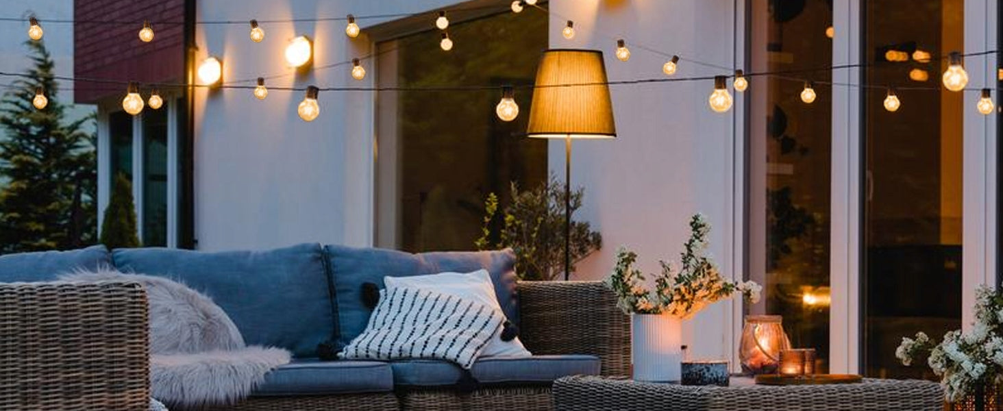 Solar Garland Garden Solar Lights 50x LED Bulb for Balcony 15m IP44 Batteries included no
