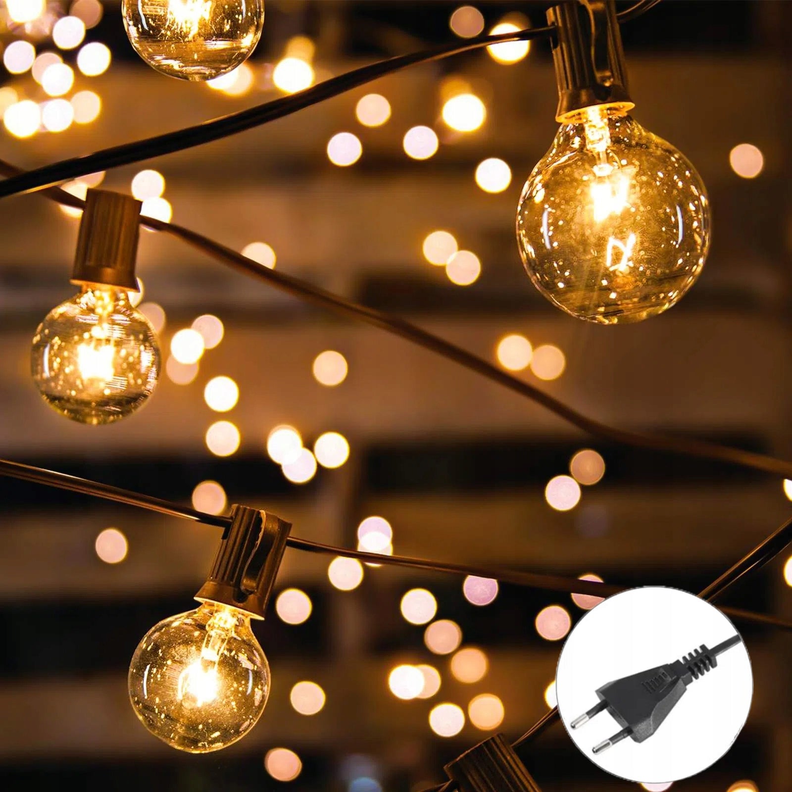 Solar Garland Garden Solar Lights 50x LED Bulb for Balcony 15m IP44