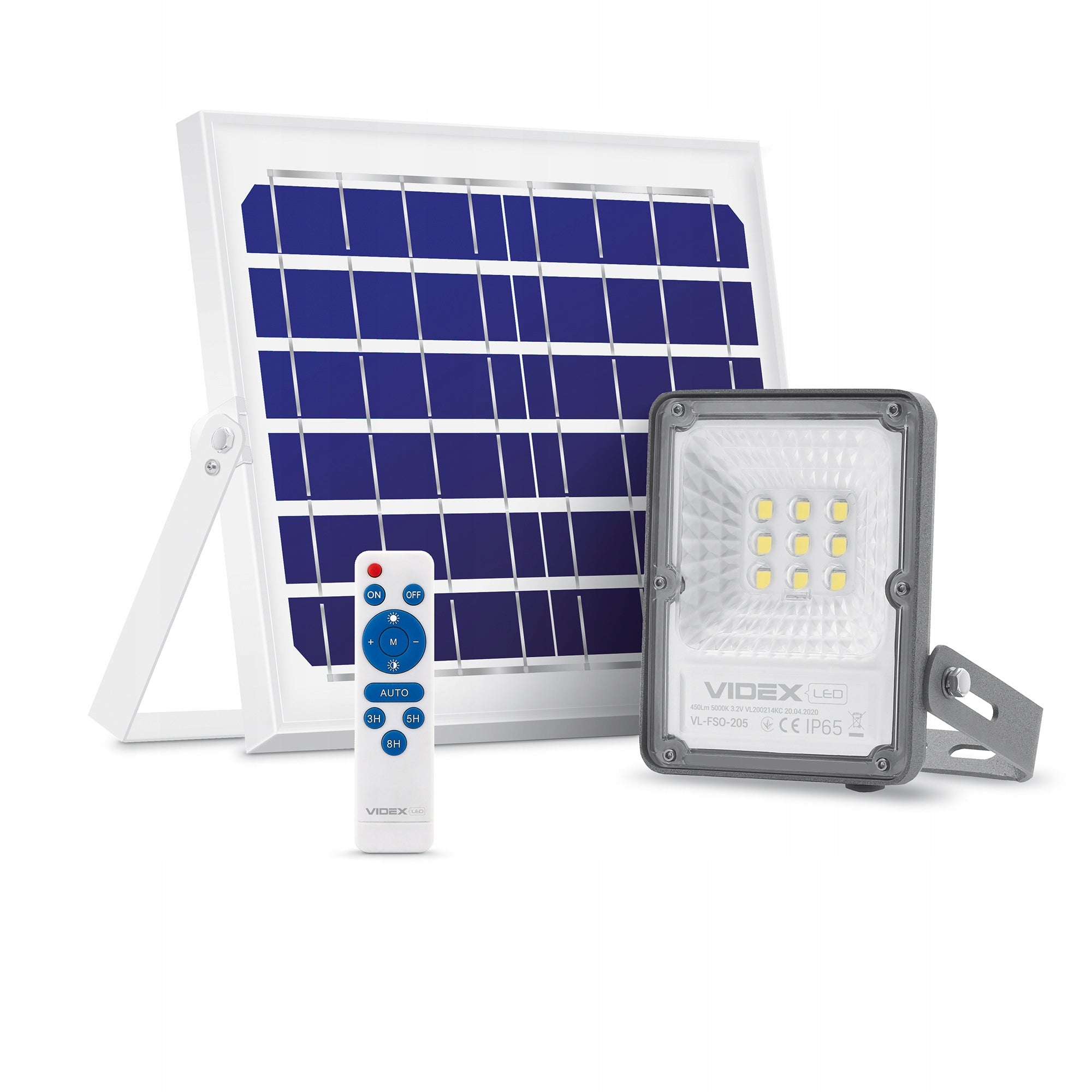 Solar Halogen Floodlight LED grey LAMP 20W 600lm 5000K IP65 VIDEX