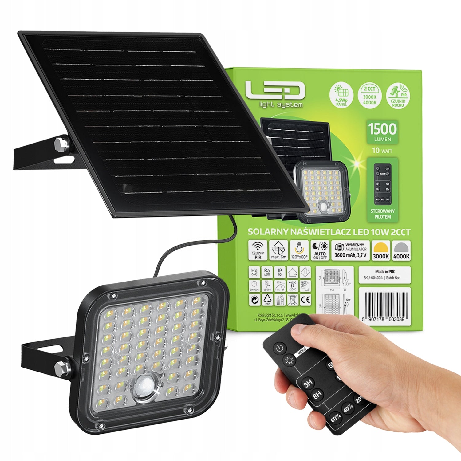 Solar LED Floodlight with Motion Sensor 2CCT 10W Halogen FOR REMOTE CONTROL