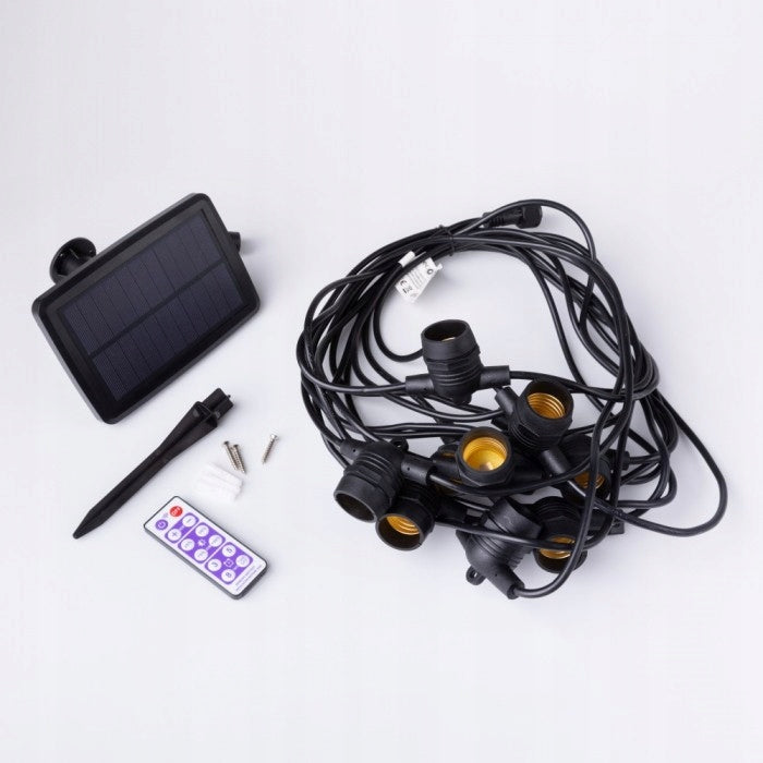 Solar LED garland 10 m + 10 bulbs, garden lights, terrace lighting EAN (GTIN) 5905529257346