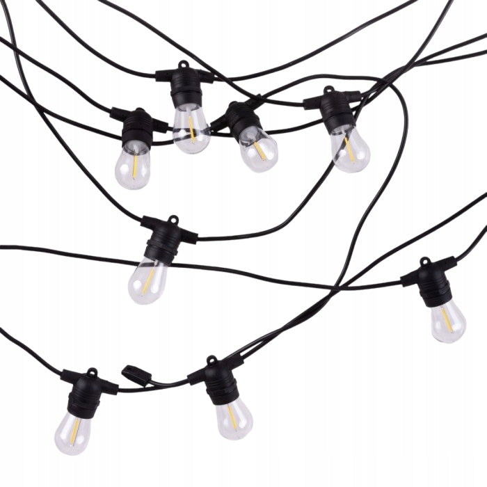 Solar LED garland 10 m + 10 bulbs, garden lights, terrace lighting