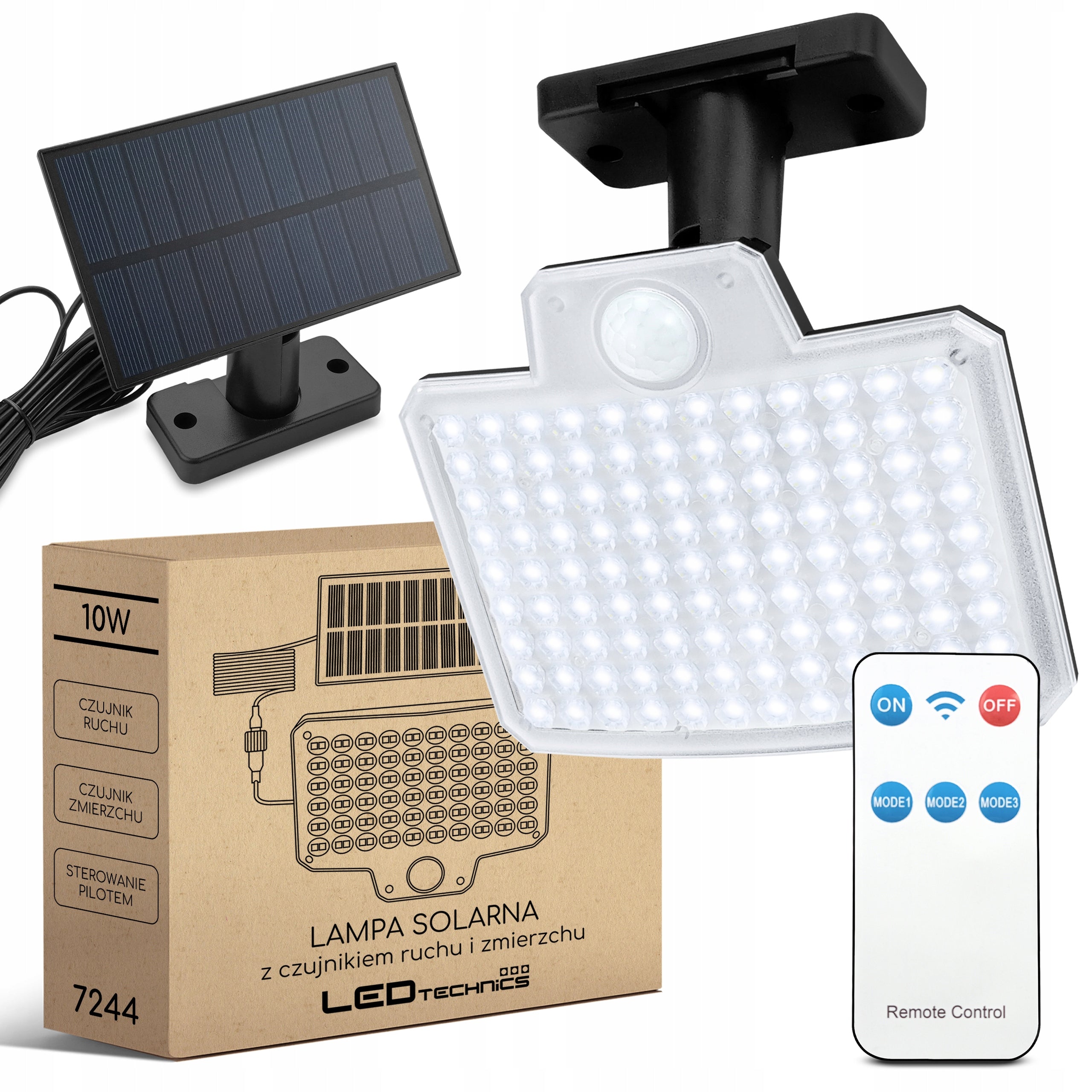 Solar Lamp LED Motion Sensor Twilight Powerful Outdoor Floodlight Remote Control