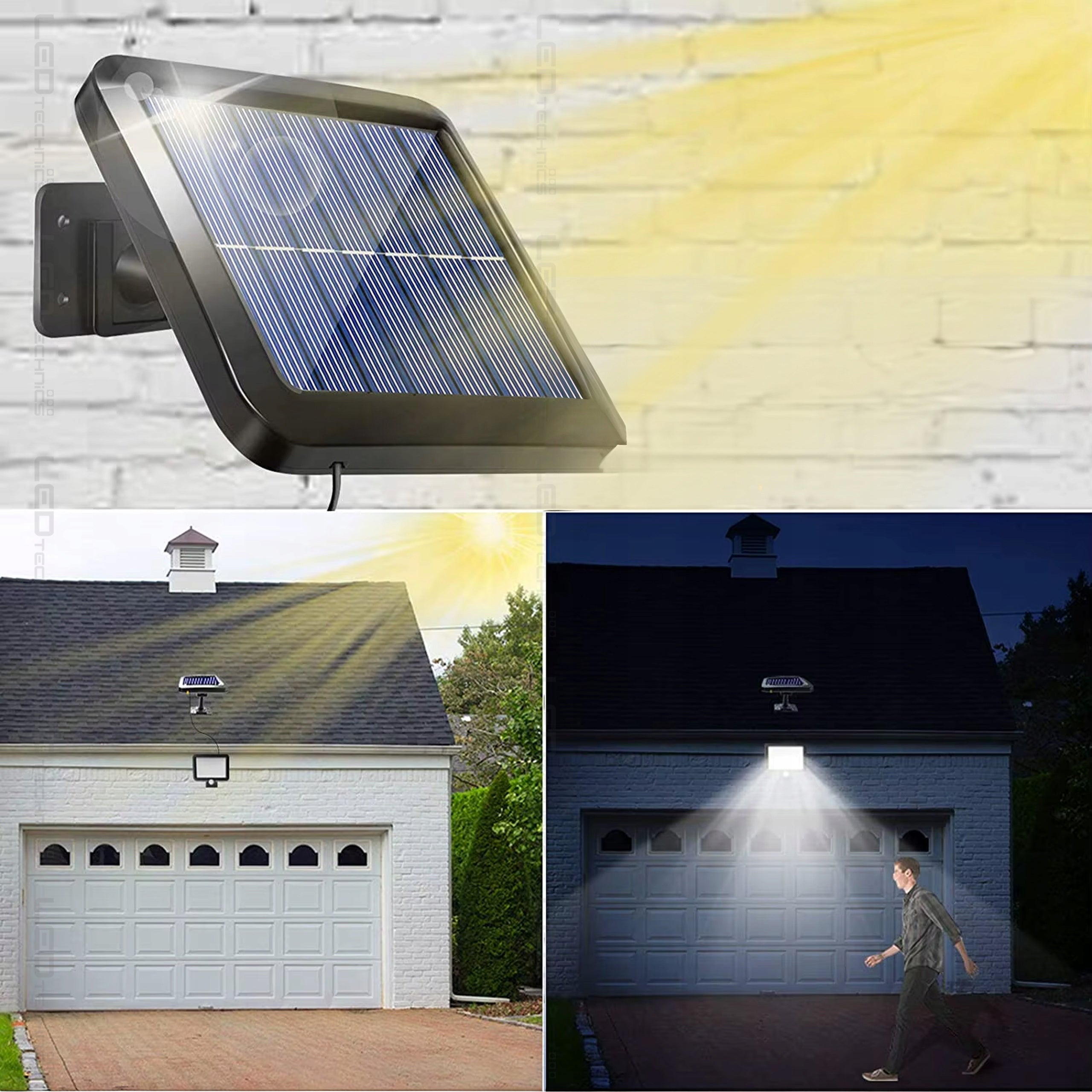 Solar Lamp LED Twilight Motion Sensor Outdoor Floodlight PIR Remote Control Packaging status original