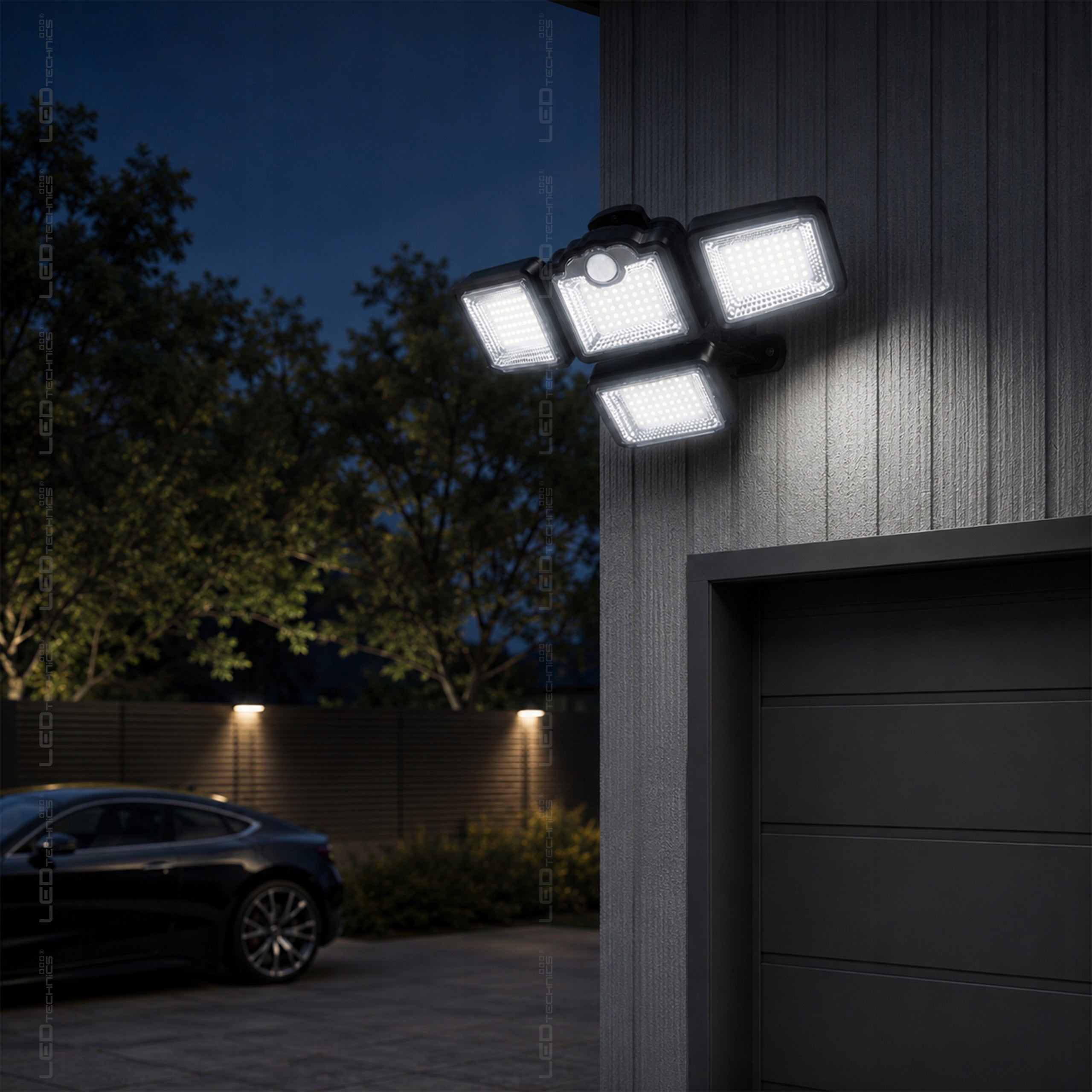 Solar Lamp LED Twilight Motion Sensor Outdoor Floodlight + Remote Control Packaging status original