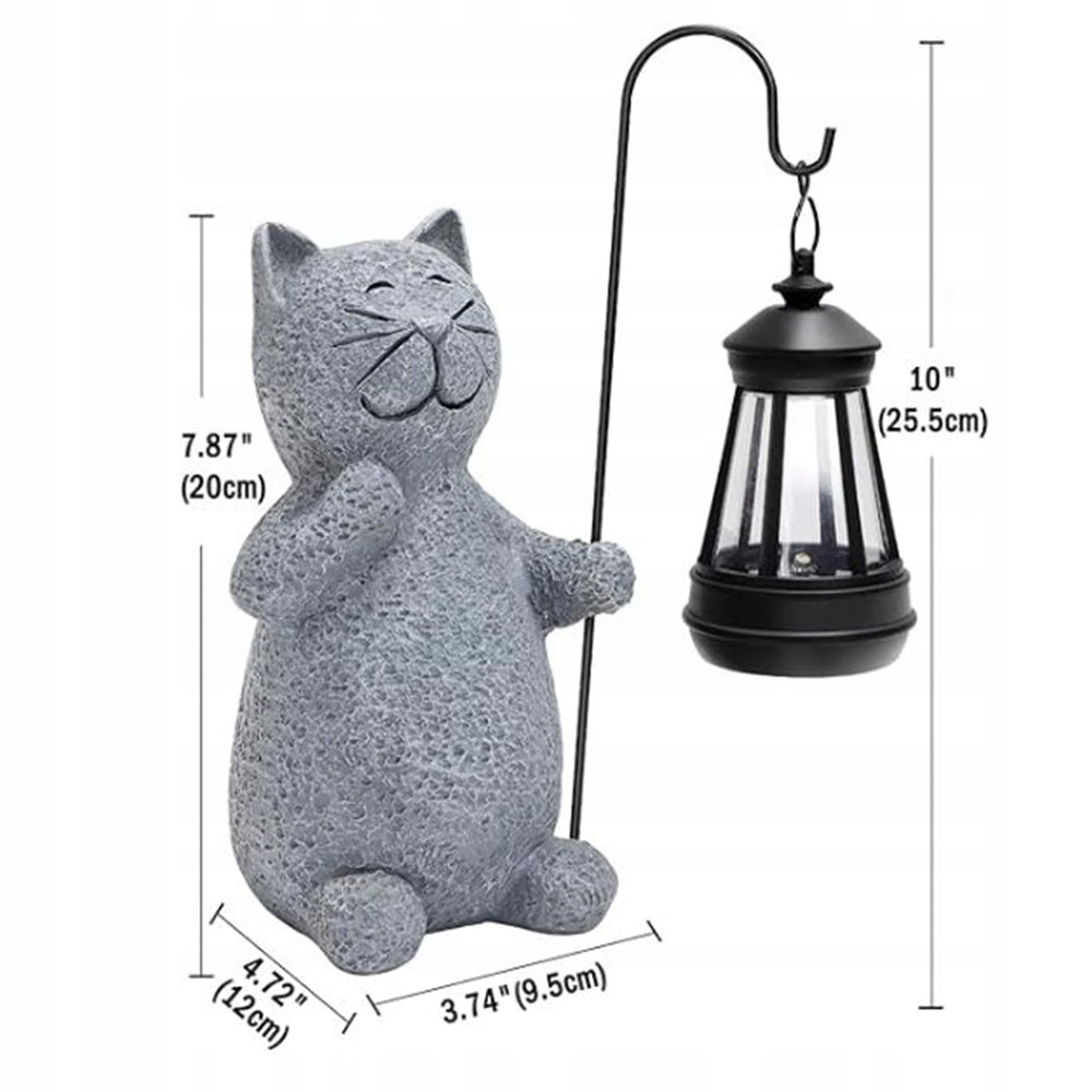 Solar Lamp Punched Garden With Cat Figurine Garden Decoration For Gift Packaging status original