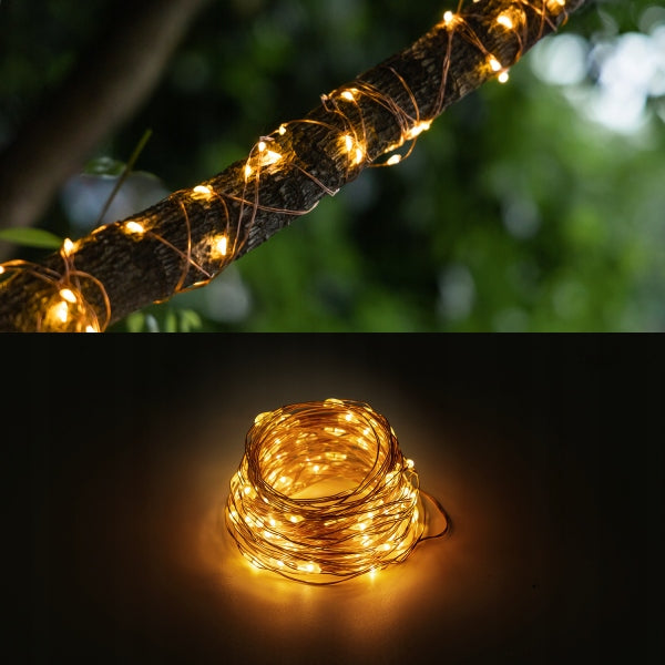 Solar Lights Wire Garland 100led 10m Warm White EAN (GTIN) 8433325286644