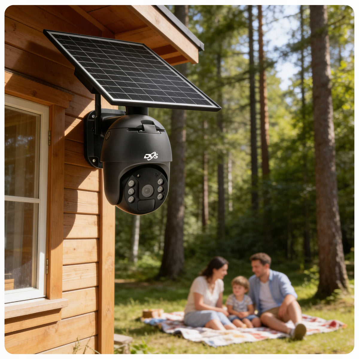 Solar Outdoor Rotating Wireless Camera 4G GSM SIM 2Mpx PIR DVS Manufacturer code KAMERA IP NA KARTĘ SIM DVS-SDIP2036R-IRWS-4GS