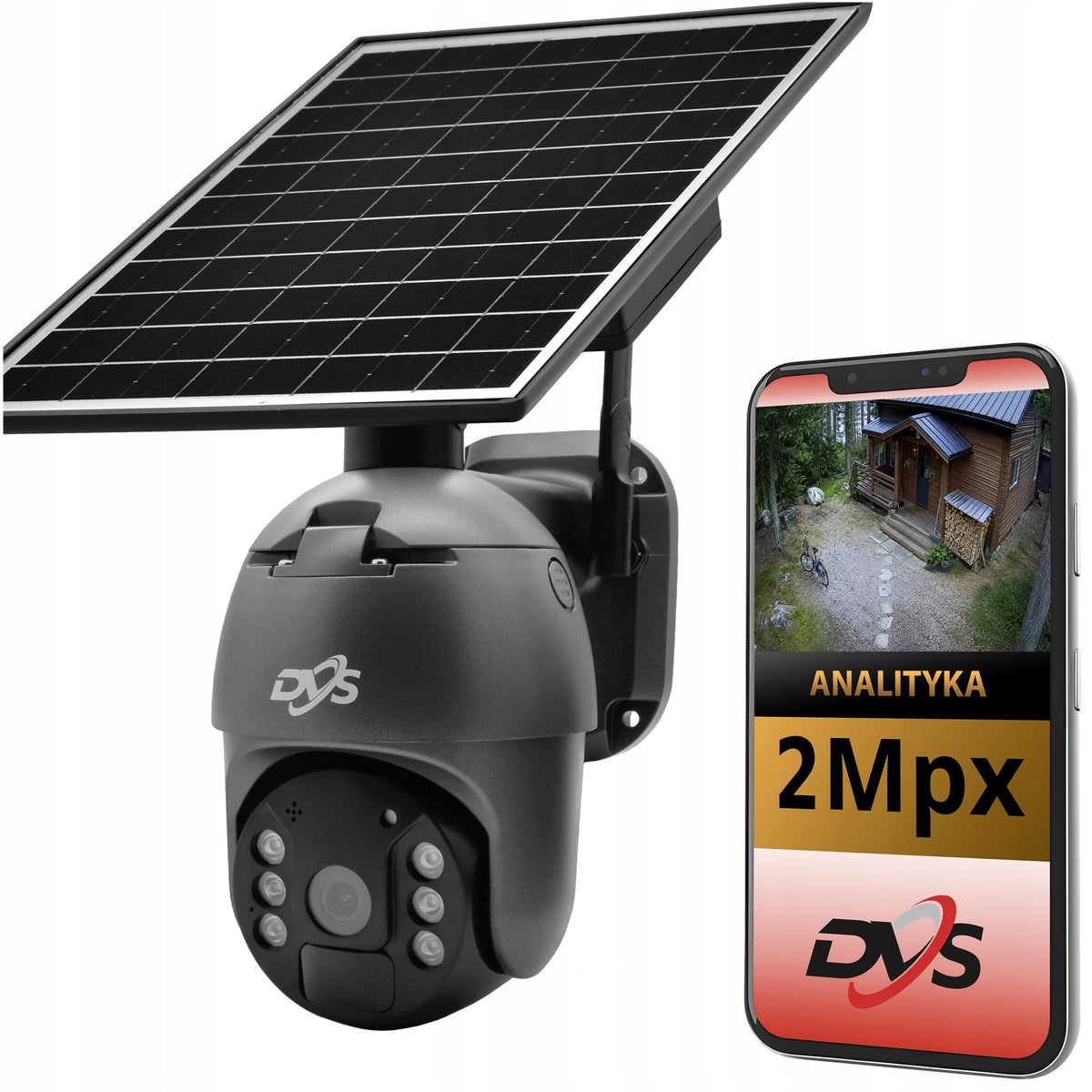Solar Outdoor Rotating Wireless Camera 4G GSM SIM 2Mpx PIR DVS