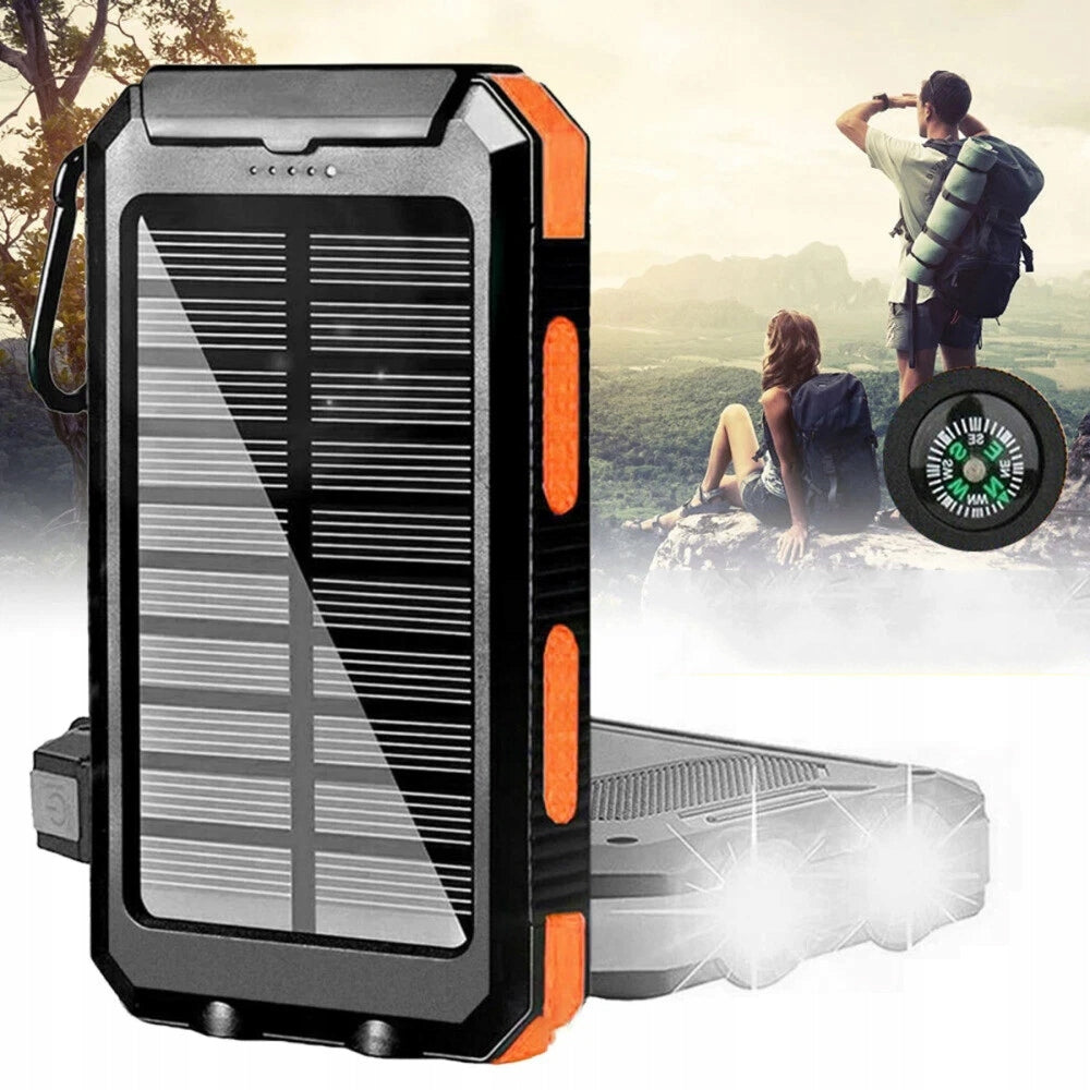 Solar Powerbank 26800 mAh with Solar Charging Function FLASHLIGHT + KOMPA Packaging status original