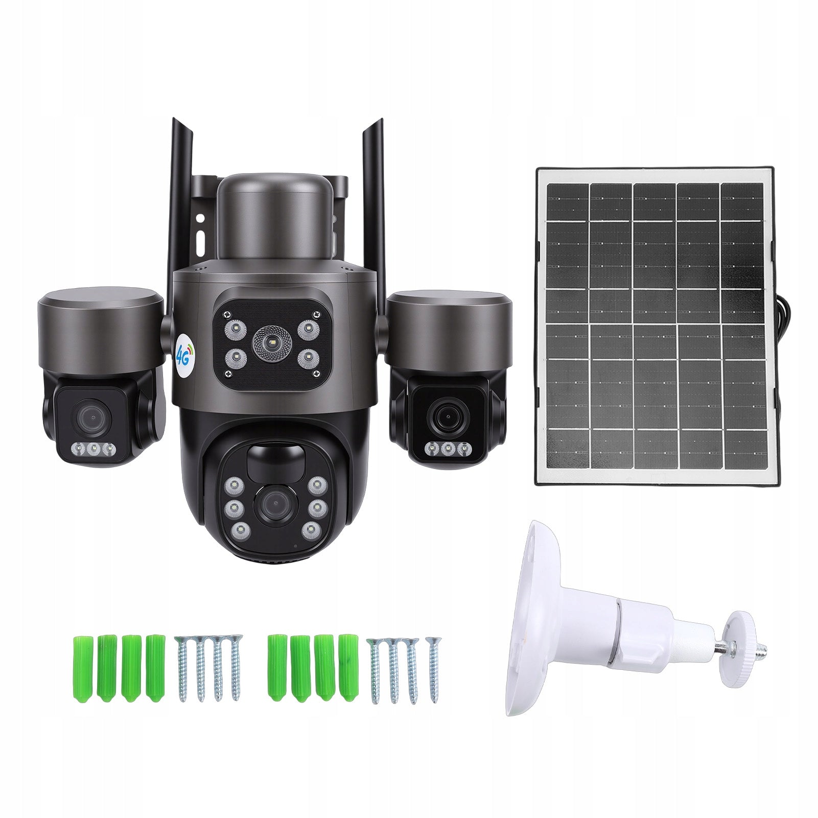 Solar Security Camera Triple Lens BL Monitoring
