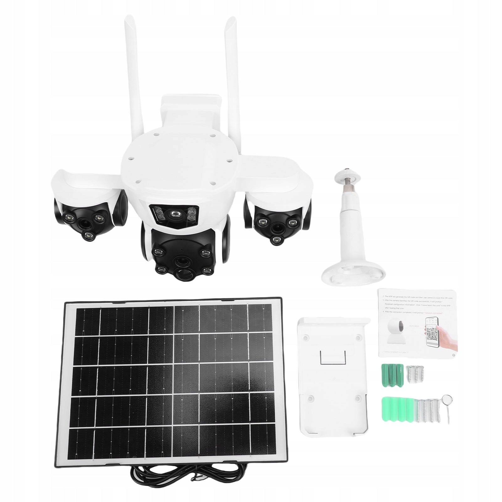 Solar Security Camera with 3 Ultra HD Lenses H3 Detection Brand no brand