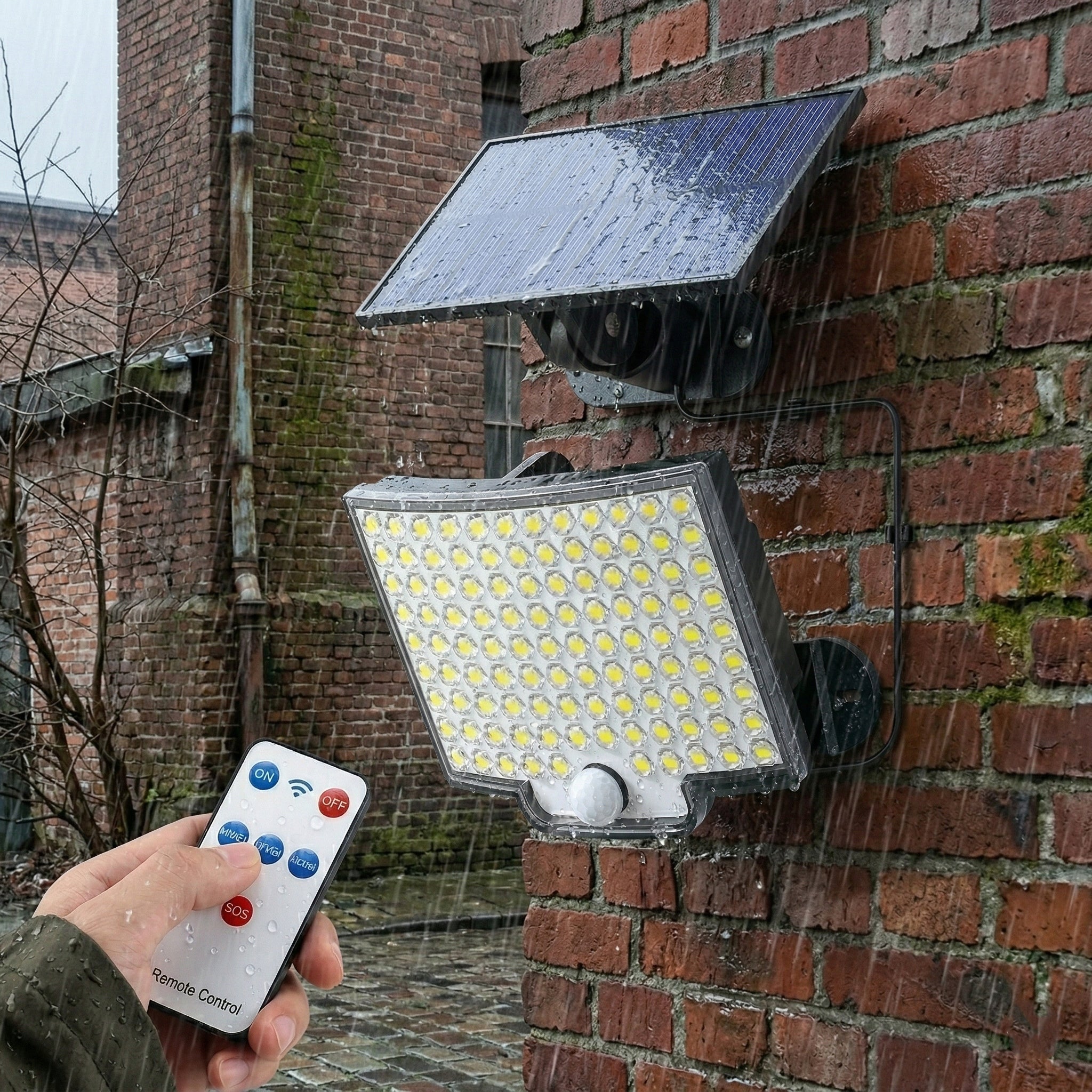 Solar Street LED Garden Lamp With SENSOR Outdoor Facade Packaging status original
