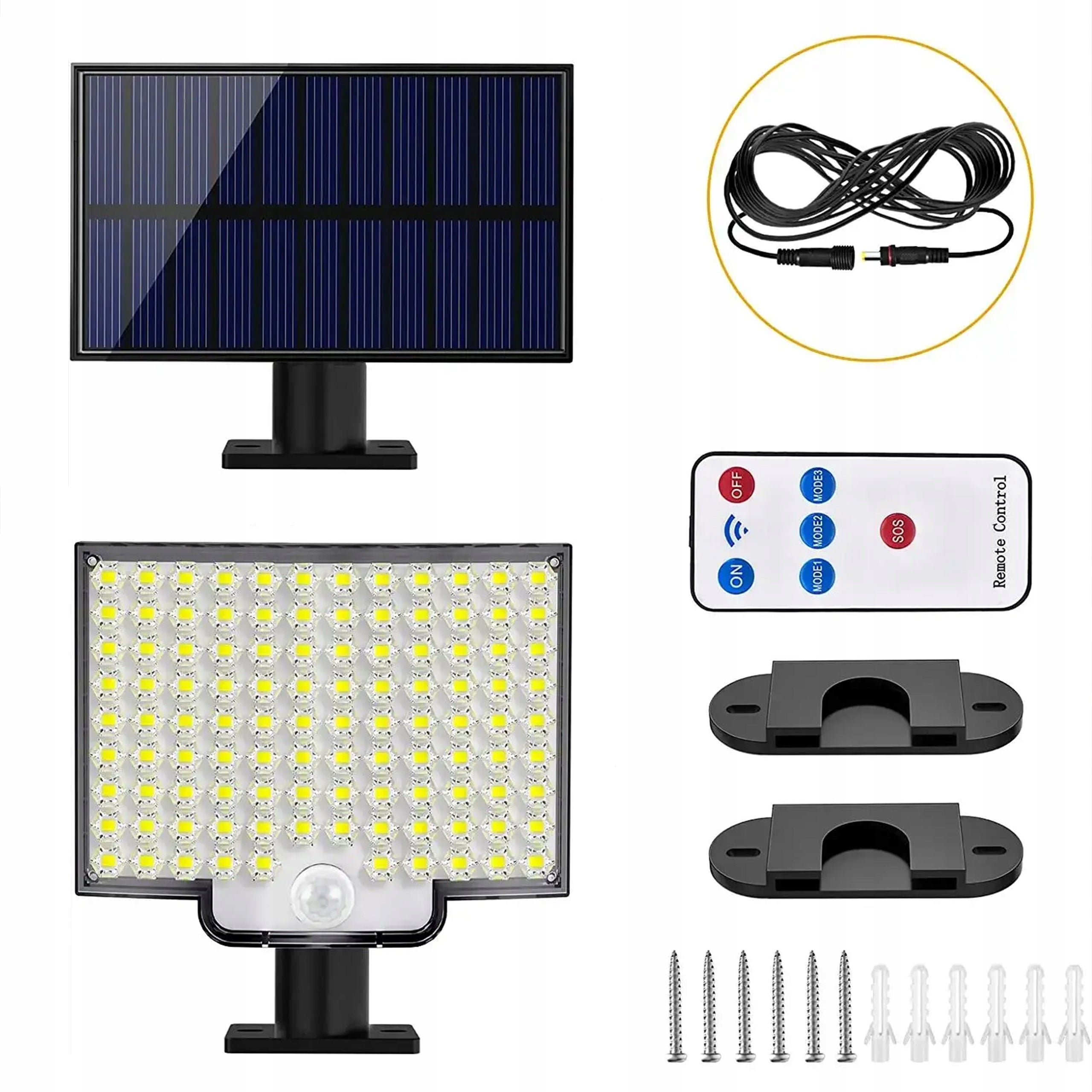 Solar Street Lamp Halogen FLOODLIGHT LED Motion Sensor GARDEN Manufacturer code Naświetlacz LED solarny 108xSMD PIR