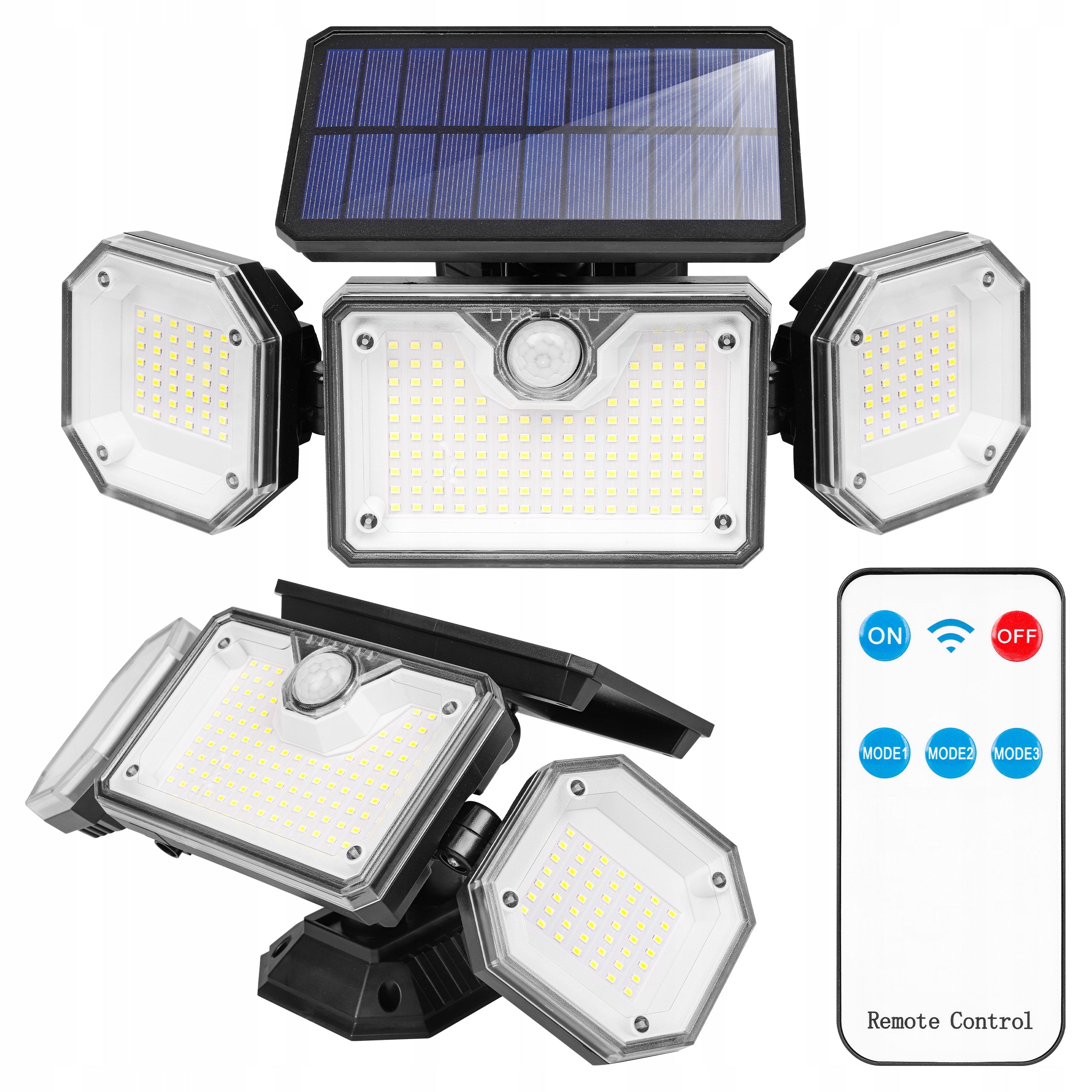 Solar Street Lamp Halogen FLOODLIGHT LED Motion Sensor GARDEN Remote Control