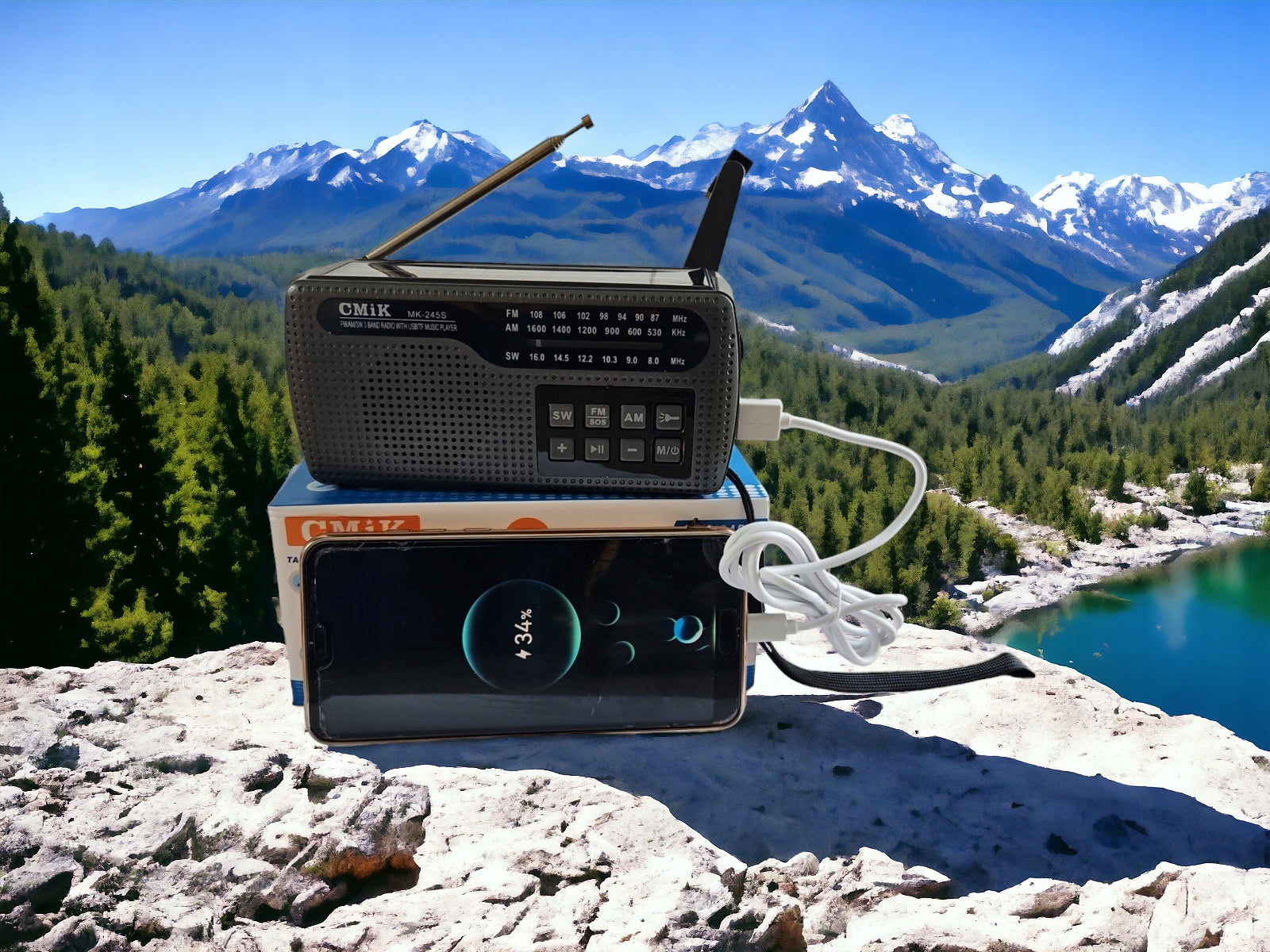 Solar Survival Radio 3in1 Flashlight Powerbank for Korbe Dynamo SOS ALARM Manufacturer code Radio solar FMAM