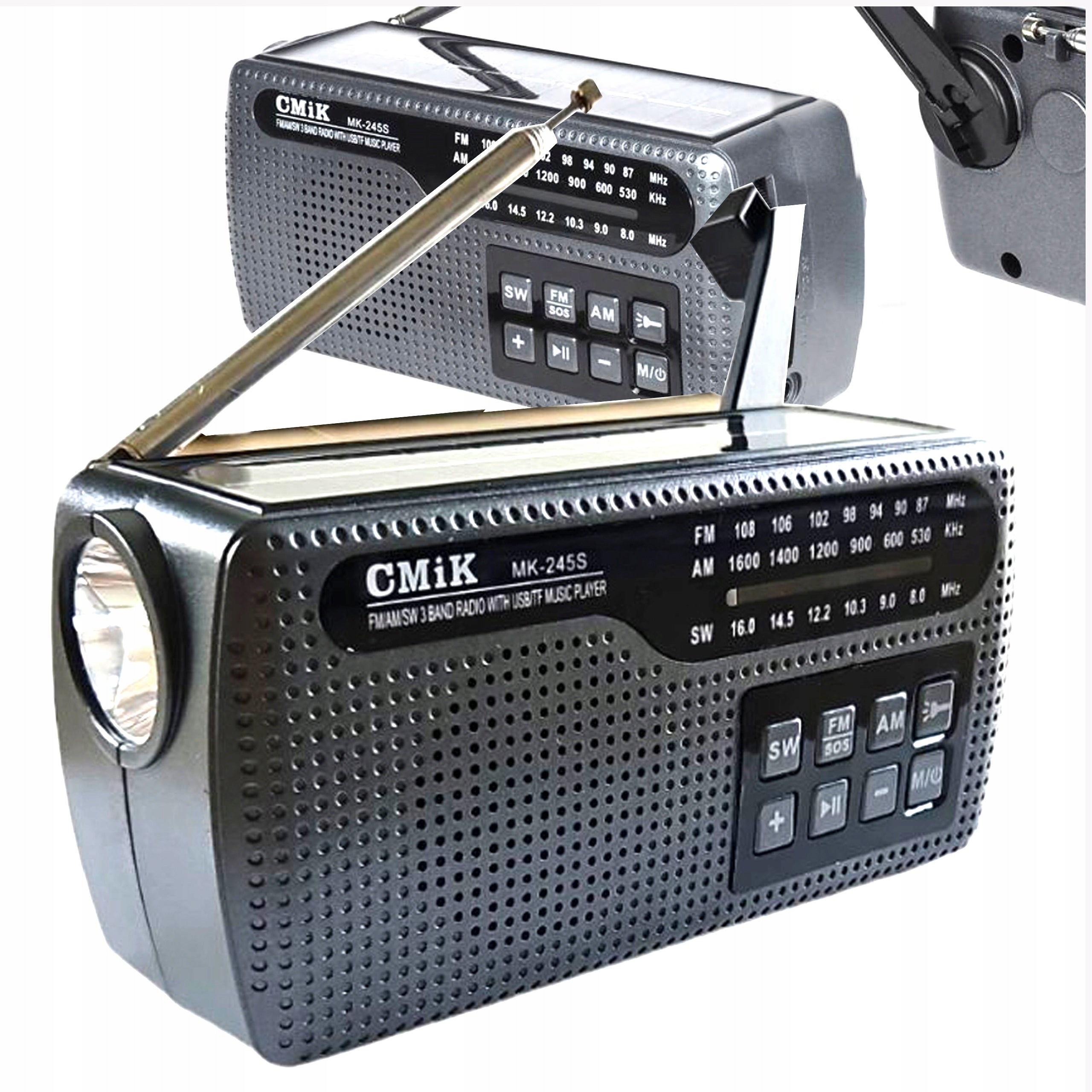 Solar Survival Radio 3in1 Flashlight Powerbank for Korbe Dynamo SOS ALARM