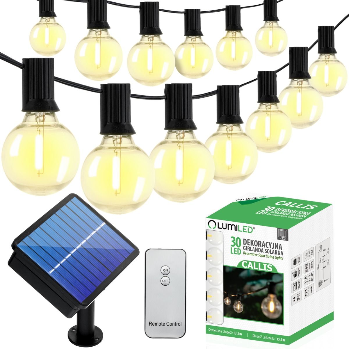Solar garland CALLIS 30LED with remote control