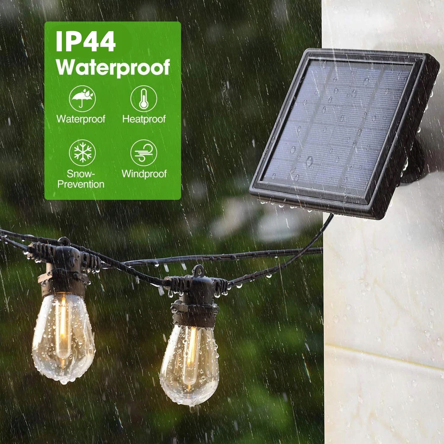 Solar garland LED garden 15m + 15x E27 LED filament Chain SuperLED Manufacturer code 05170