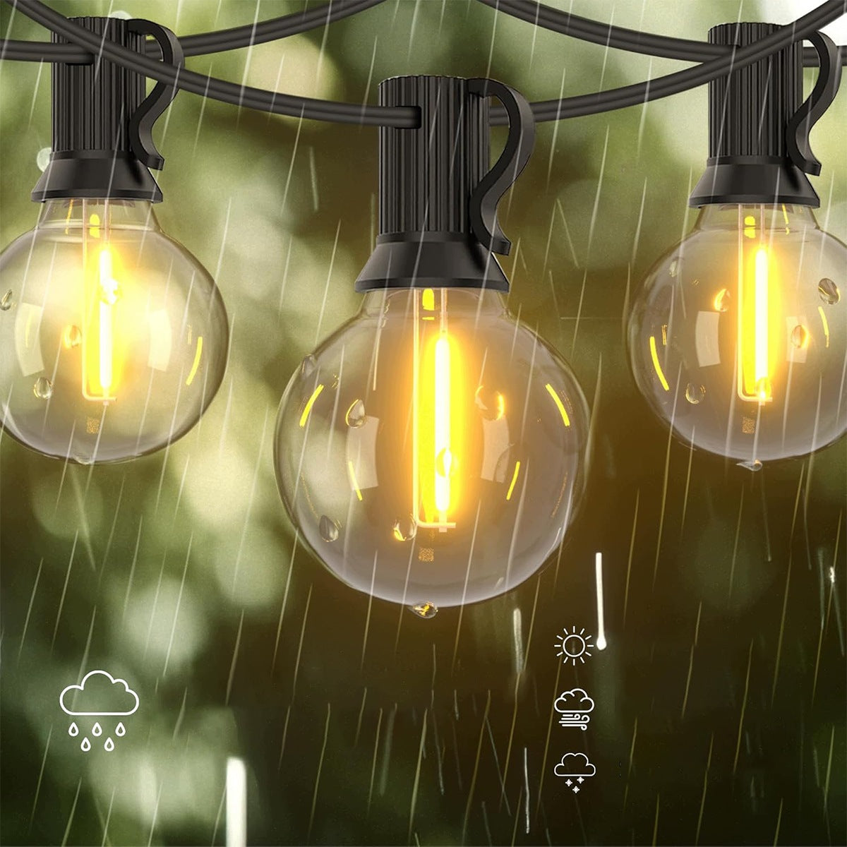 Solar lamp cord with ground stake 10m warm light 8 modes Length 1000 cm