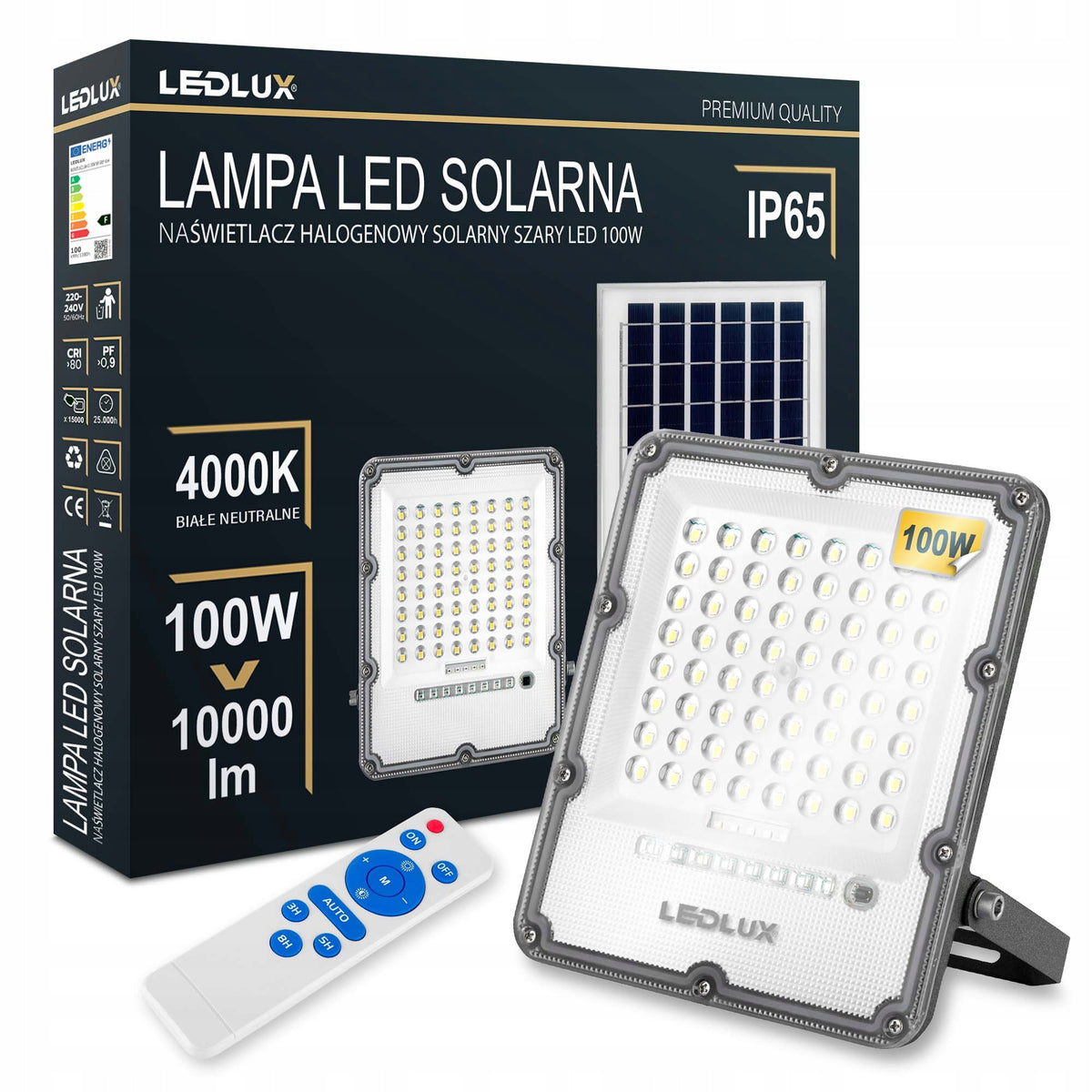 Solar lamp halogen LED floodlight sensor 100W Brand LEDLUX