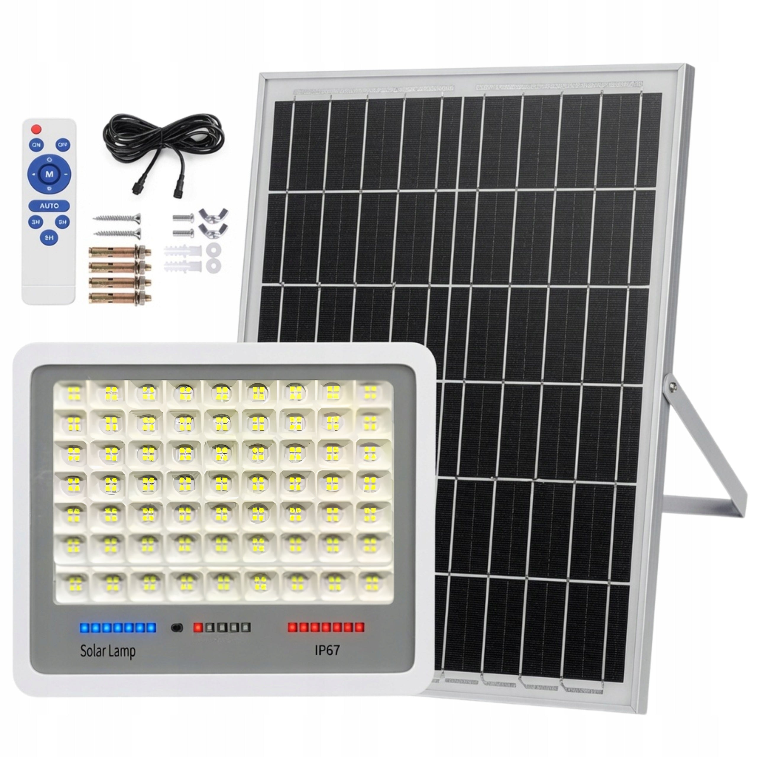 Solar lamp with separate solar panel 100W garden remote control