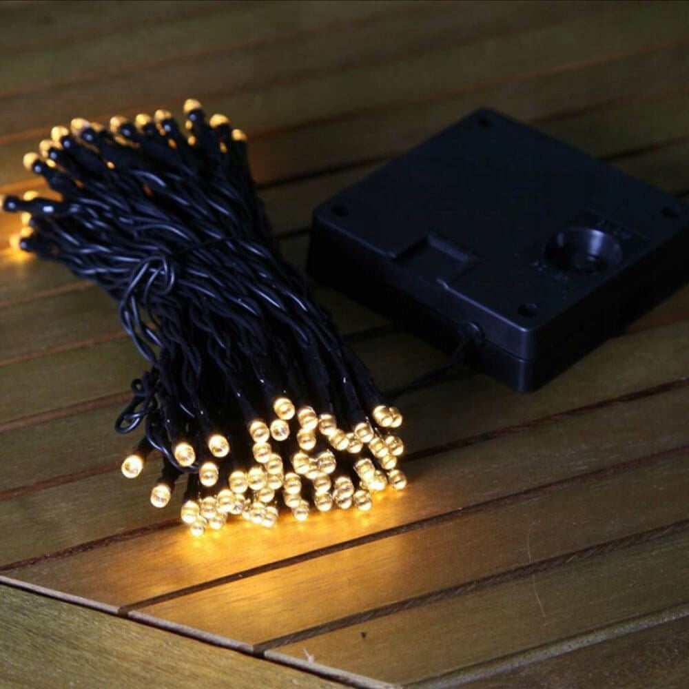 Solar light chain 12 m, 100 LED, warm light Length 1200 cm