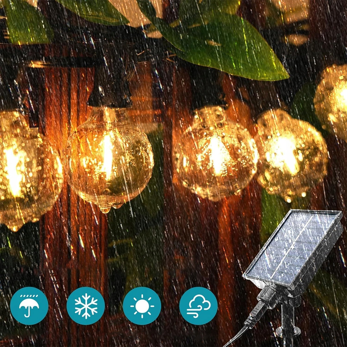 Solar lights G40 dimmable 10m 8 programs for outdoor use Length 1000 cm