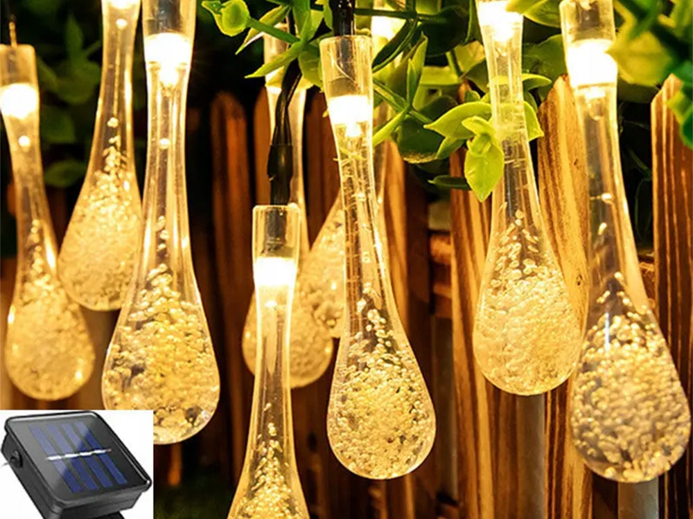 Solar lights garden garland icicles for terrace balcony 100 led Brand Verk Group