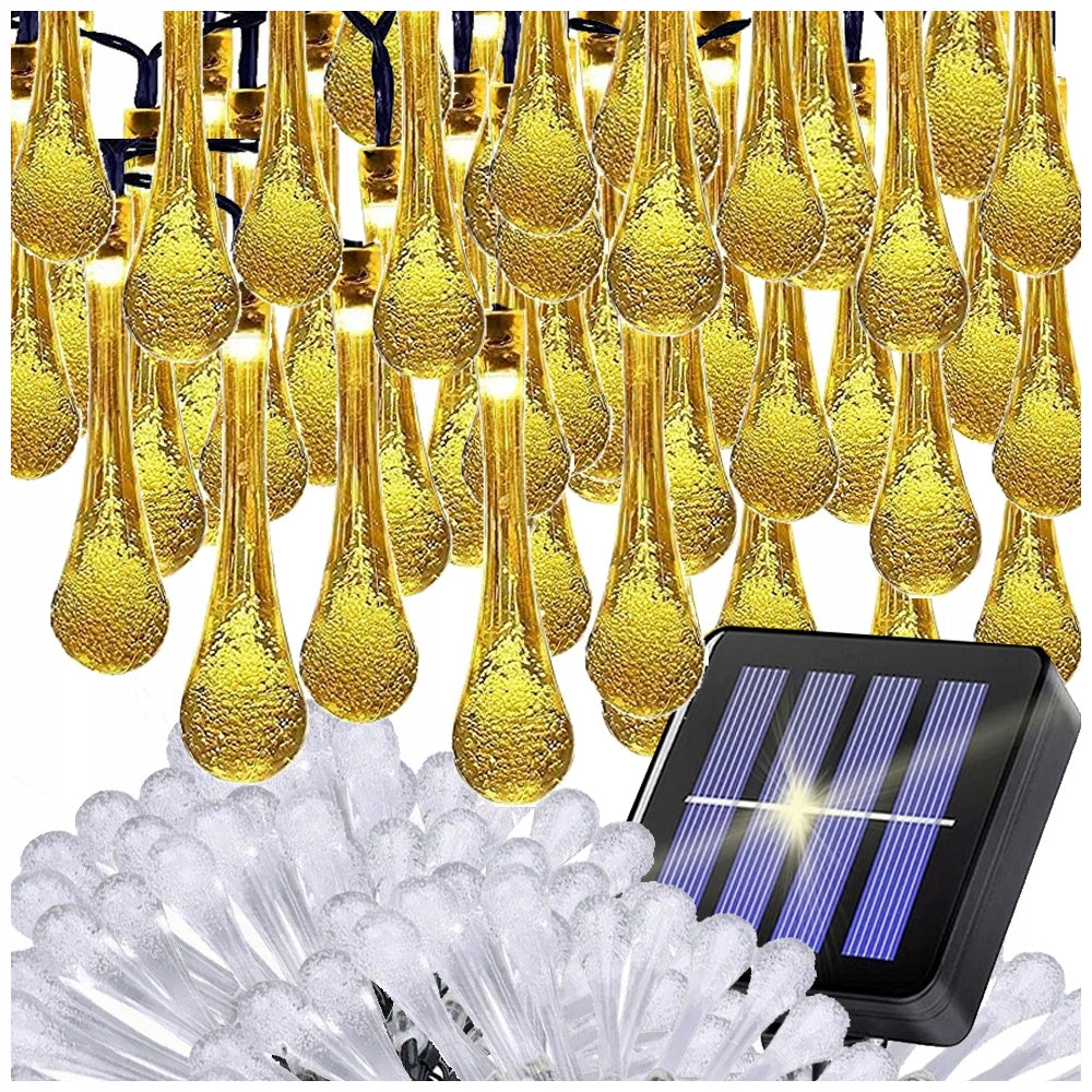 Solar lights garden garland icicles for terrace balcony 100 led