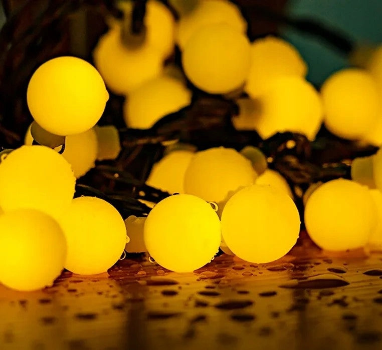 Solar lights garland 50 milky warm LED balls length 10 mb Brand Aigostar