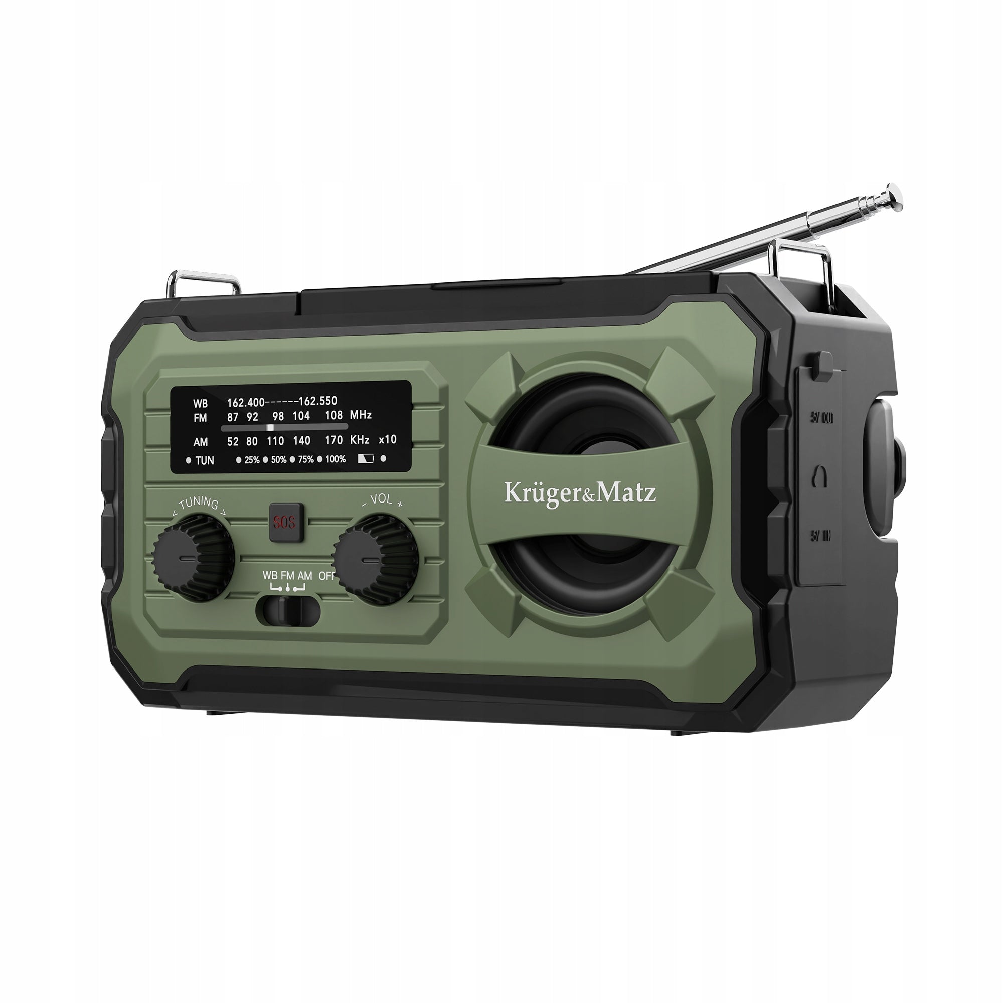 Solar radio portable SOS powerbank 10000mAh flashlight dynamo Kruger&Matz Brand Kruger&Matz