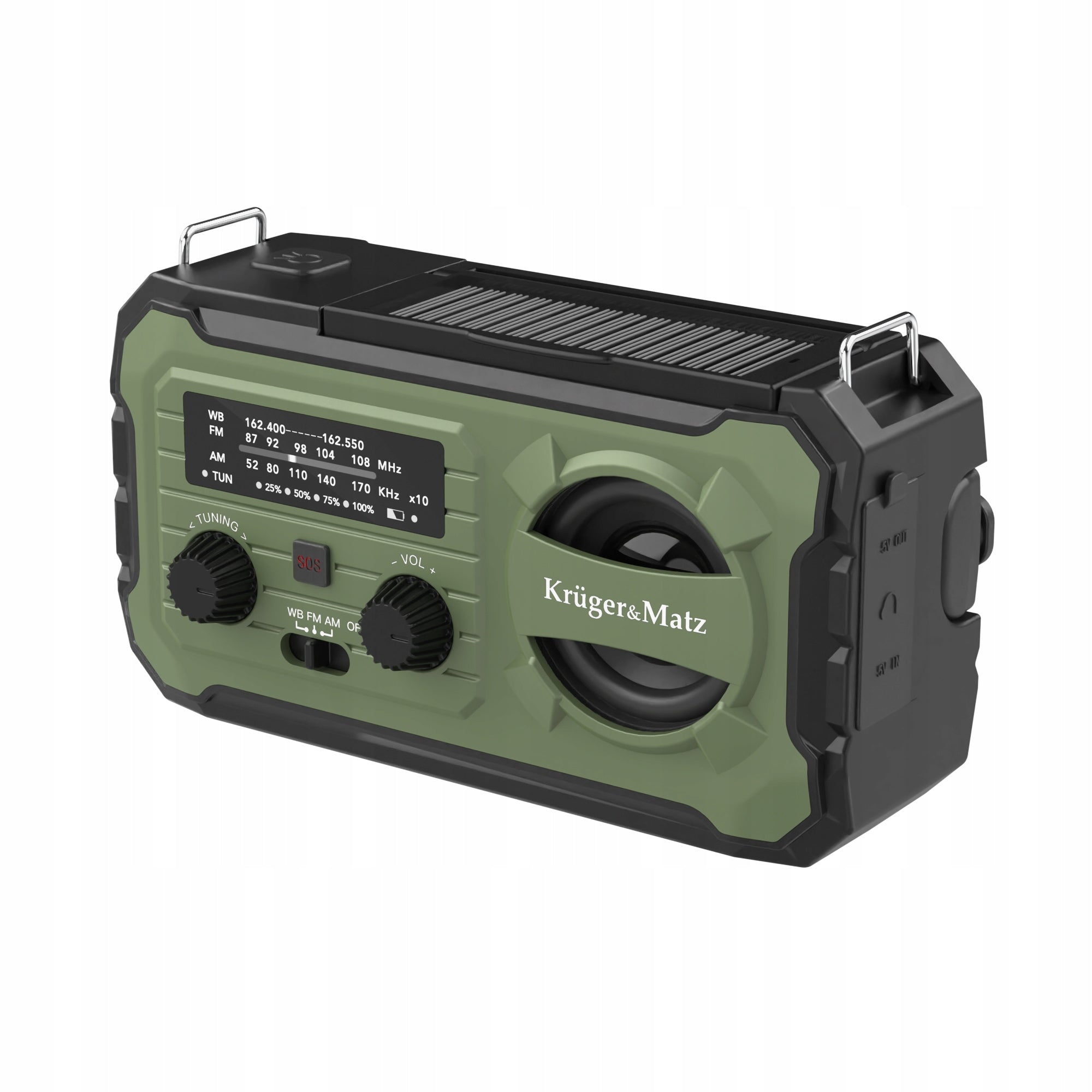 Solar radio portable SOS powerbank 10000mAh flashlight dynamo Kruger&Matz Packaging status original