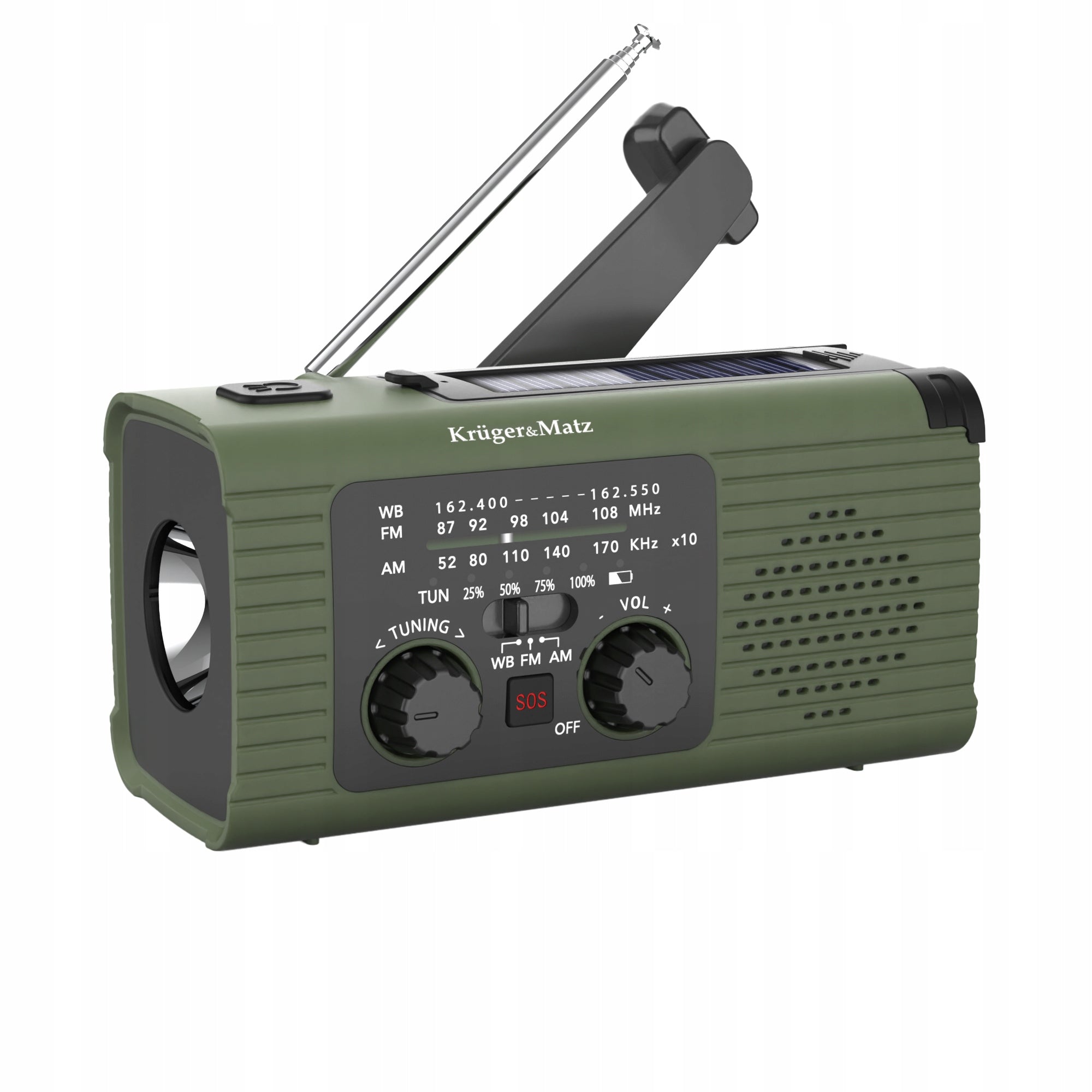 Solar radio portable SOS powerbank 5000mAh flashlight dynamo Kruger&Matz