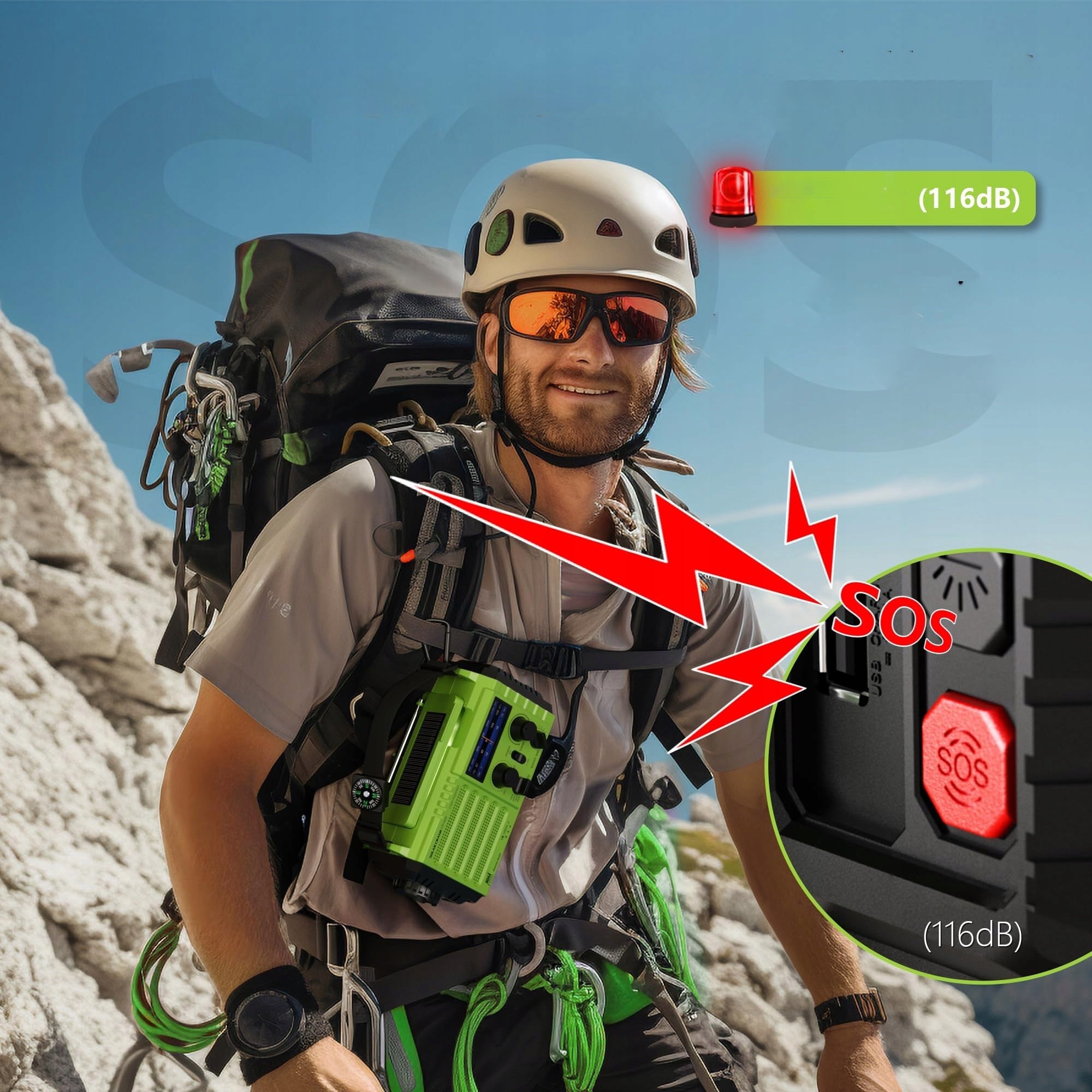Solar radio, powerbank 5000MAH for tourism, survival, construction Brand no brand