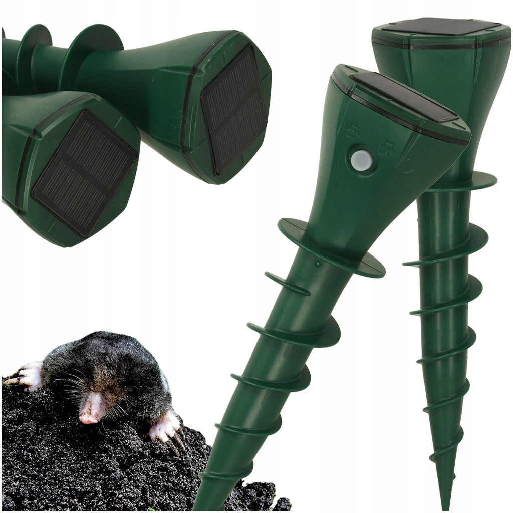 Solar repellent for moles voles snakes against moles rodents 2 pcs.