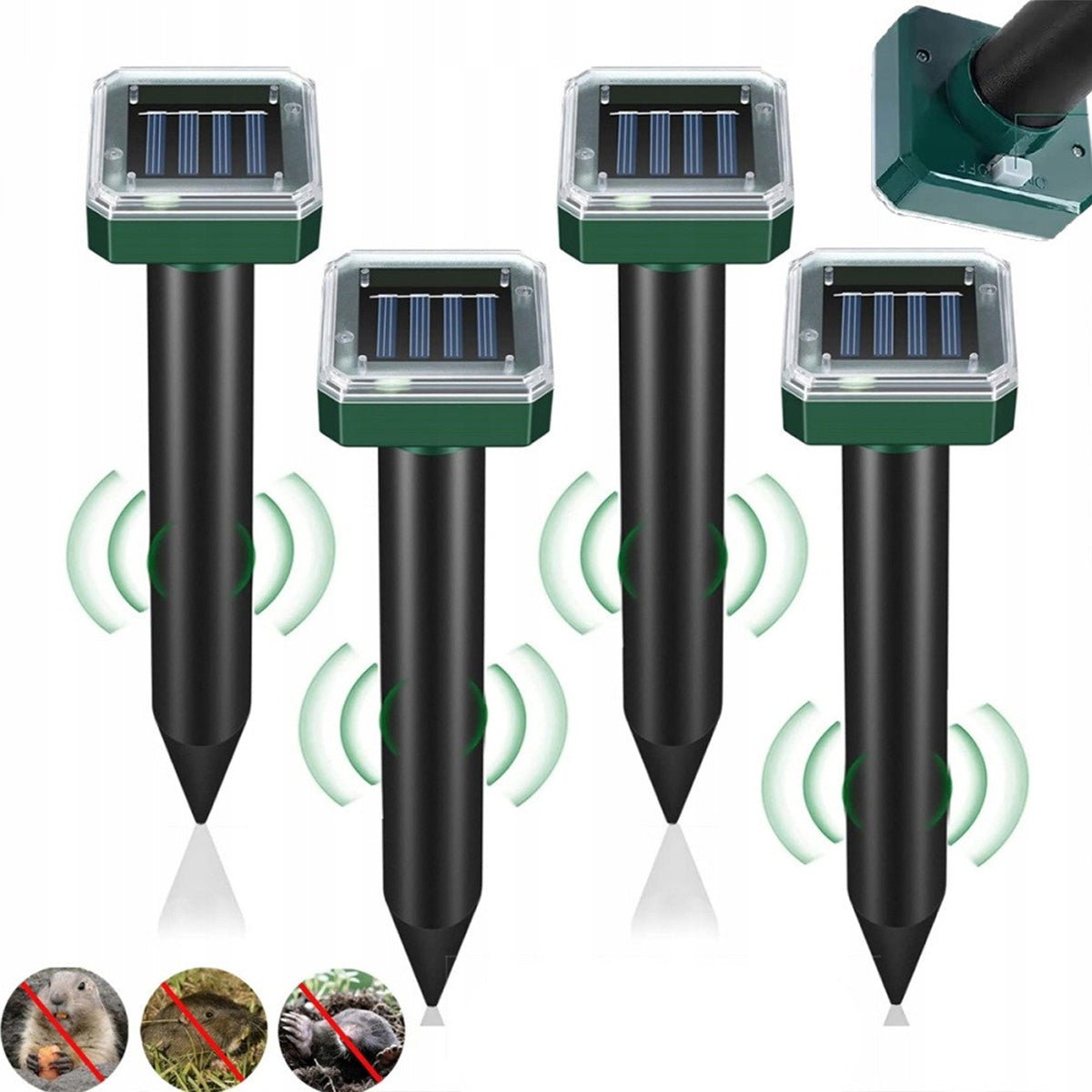Solar rodent repellent 4 PCS for VOLES MOLES Strong and effective