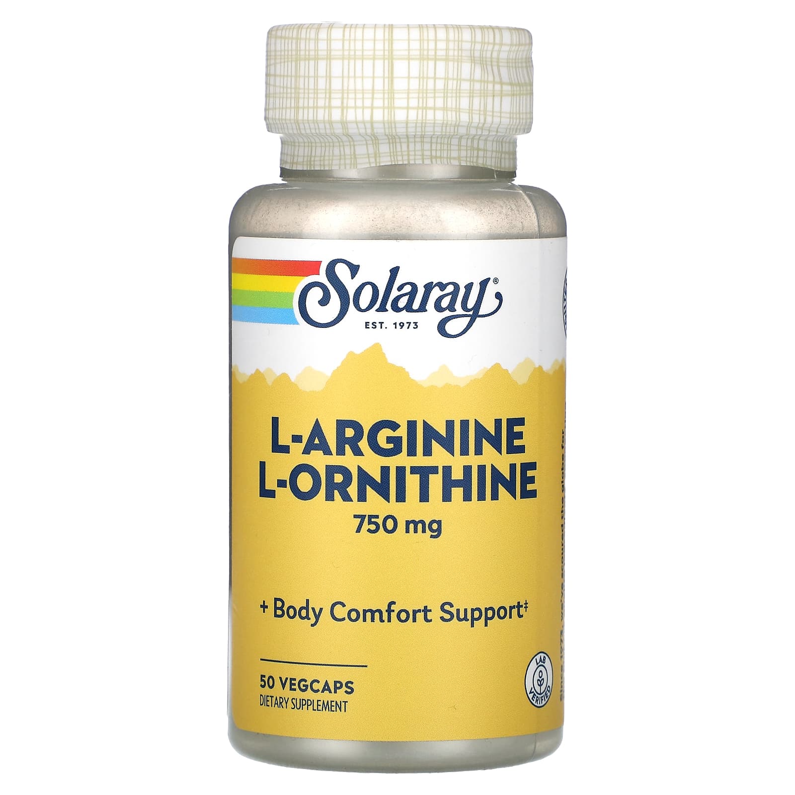 Solaray, L-arginine L-ornithine, 750 mg, 50 vegetable capsules