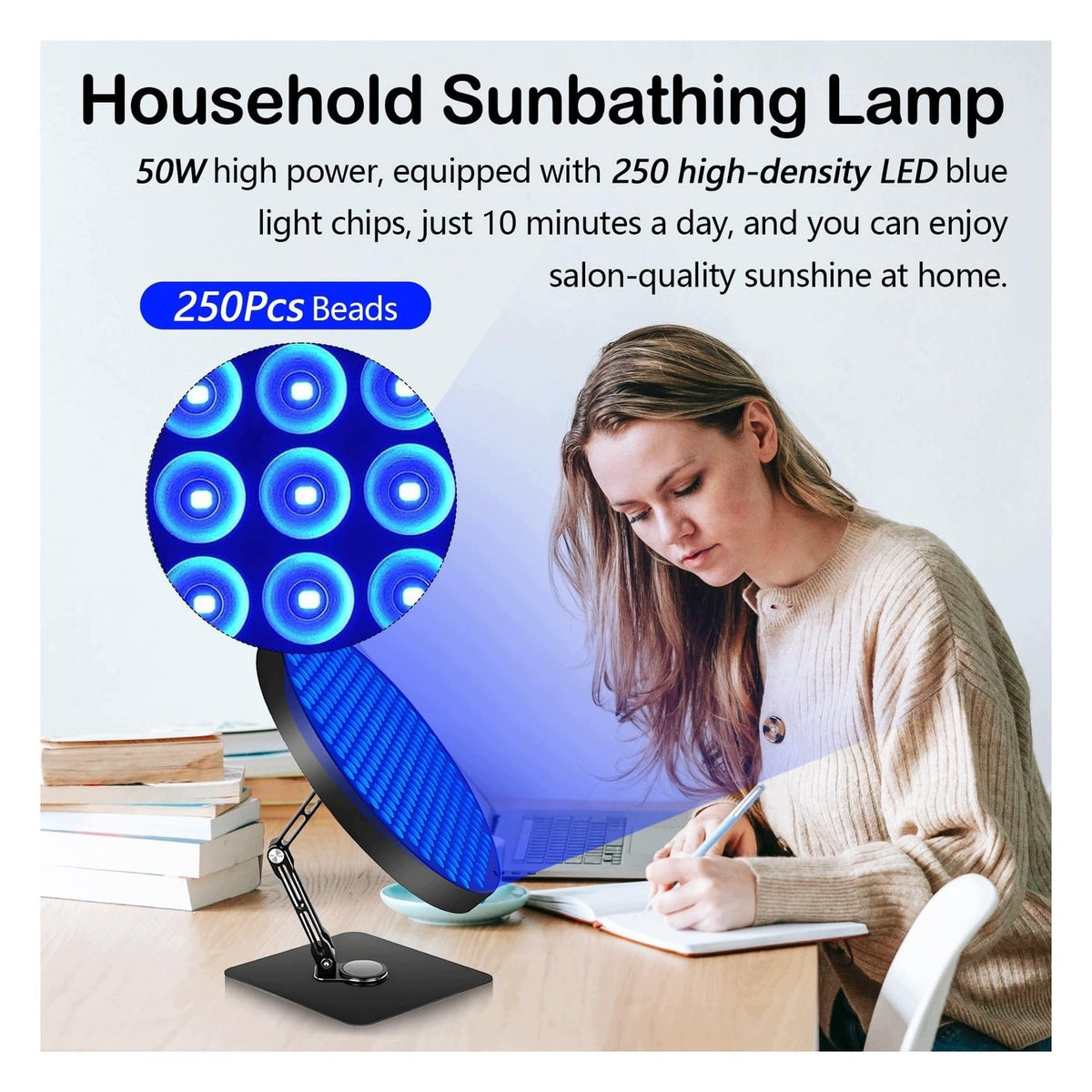 Solarium for face - with blue light and timer - 50W LED EAN (GTIN) 8721273850636