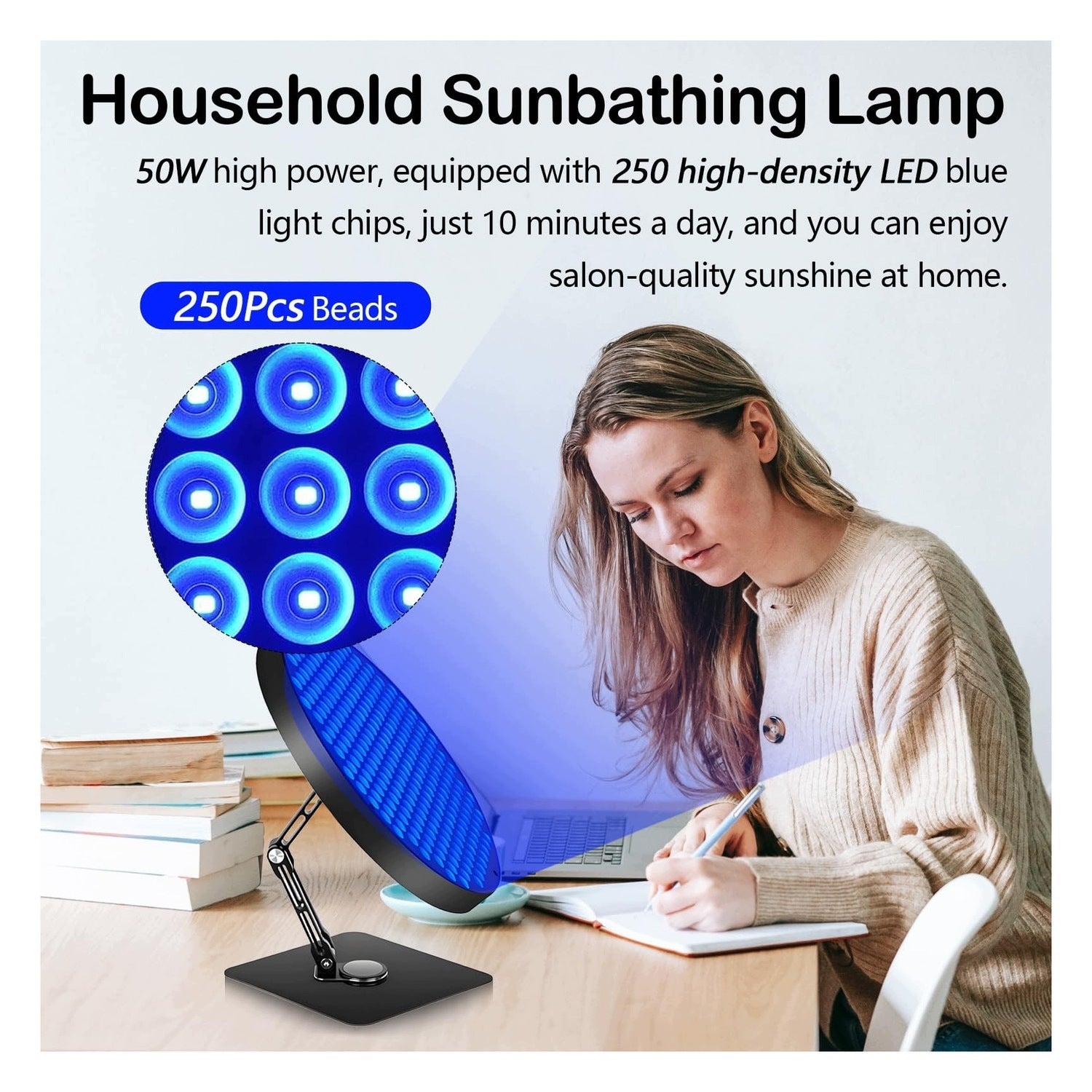 Solarium for face - with blue light and timer - 50W LED EAN (GTIN) 8721273850636