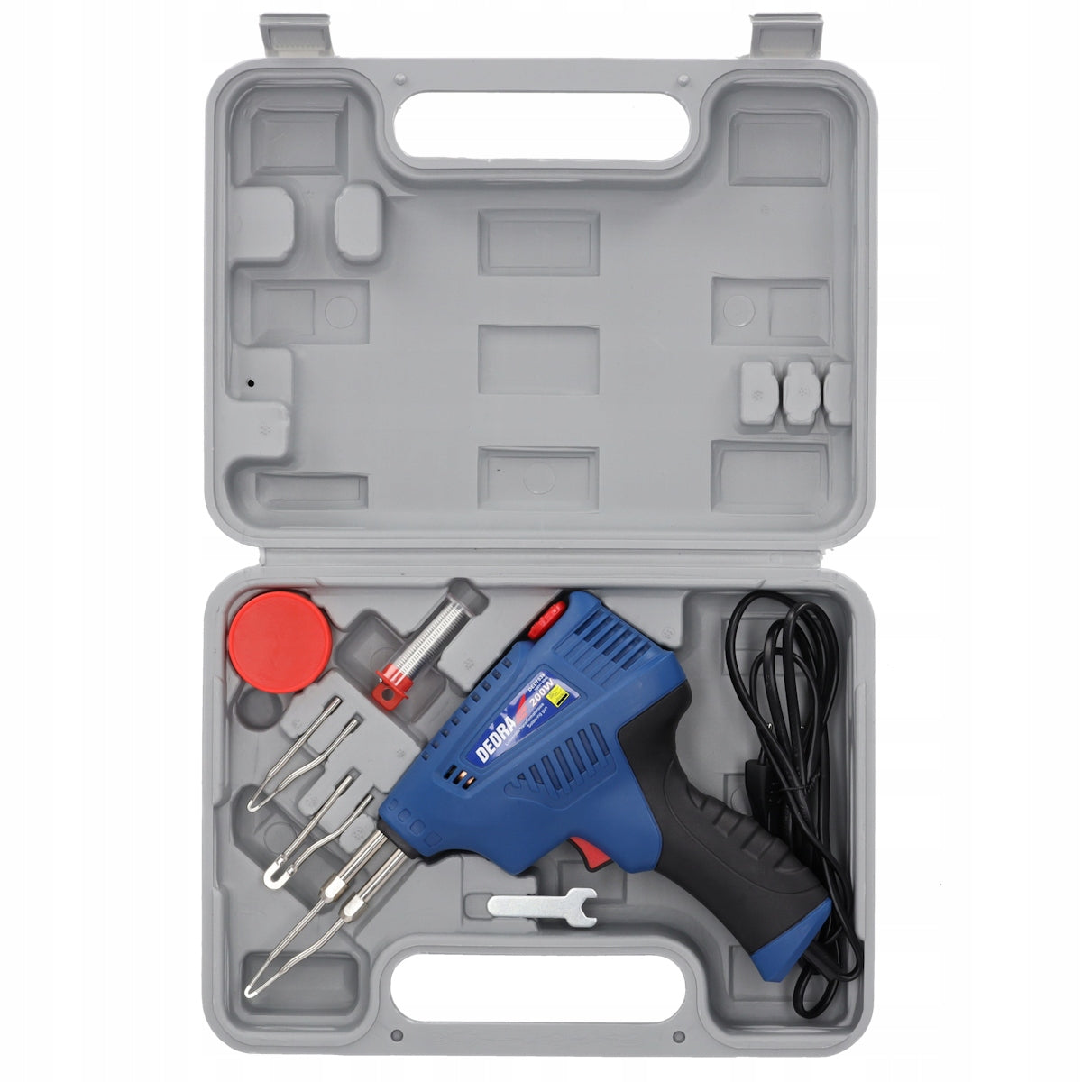 Soldering Iron 200W Adjustable 70-500°C Tin Paste Suitcase DEDRA Power supply mains