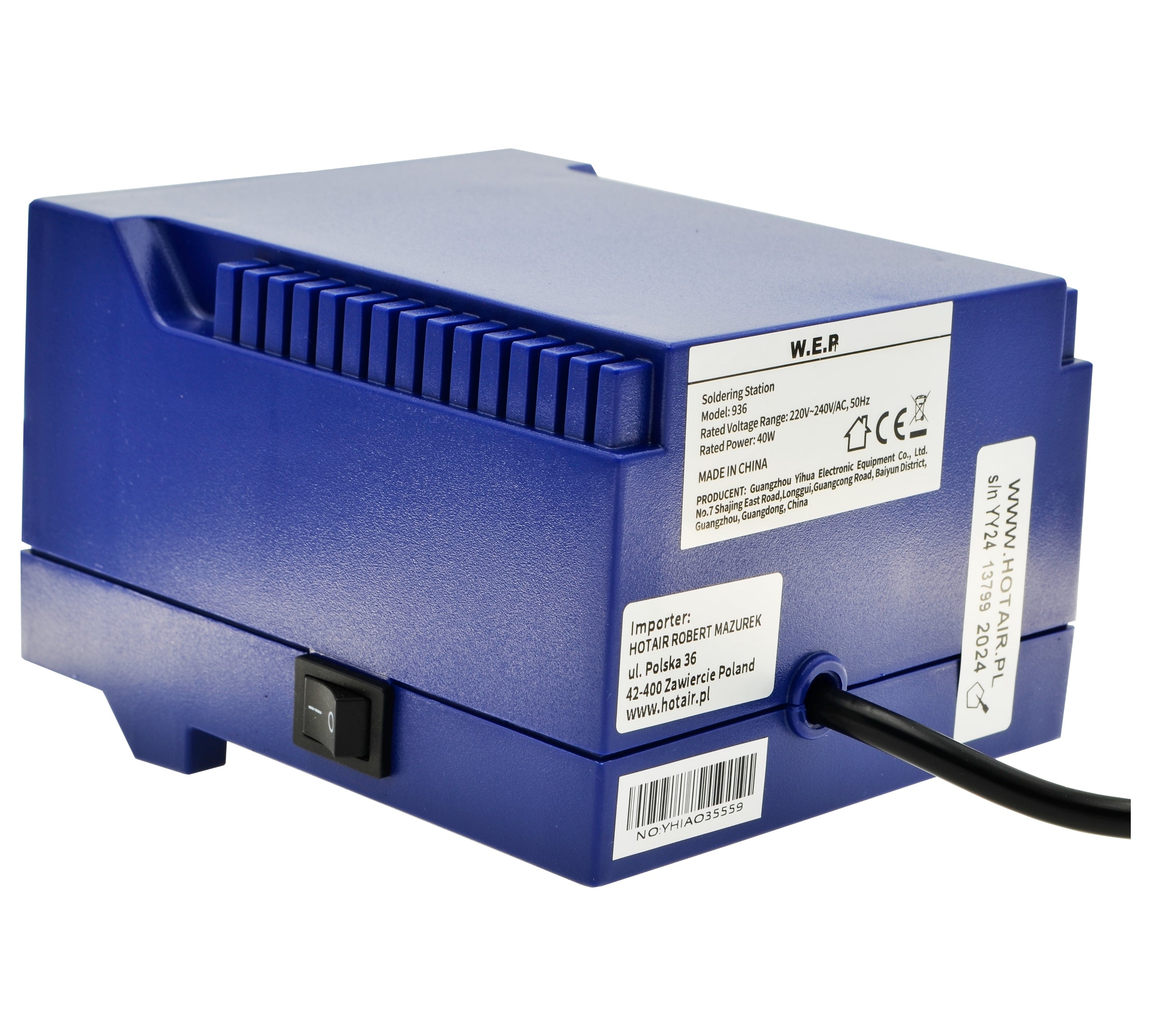 Soldering station flask tip HOTAIR WEP 936 60W 480C ESDSAFE 900m Model 936