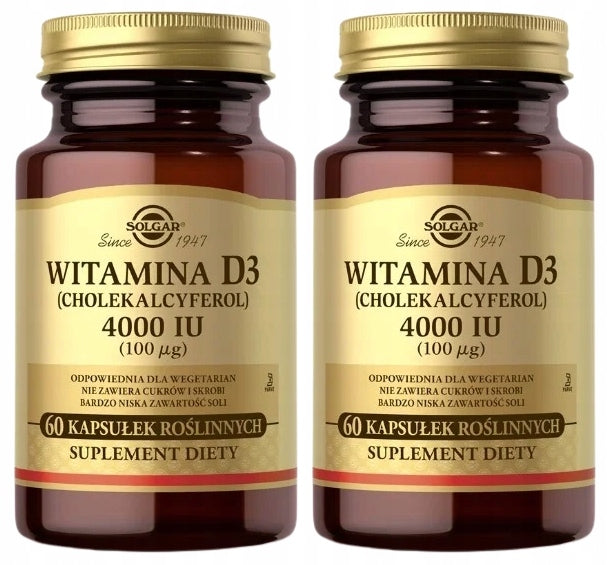 Solgar 2x - Vitamin D3 4000 IU 100 mcg Immunity Healthy bones Wit. sun