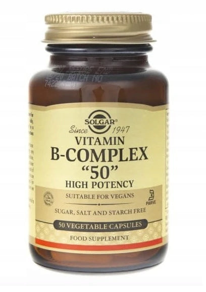 Solgar B-Complex 50 50 capsules VITAMIN B COMPLEX B-50 B-12 THIAMINE
