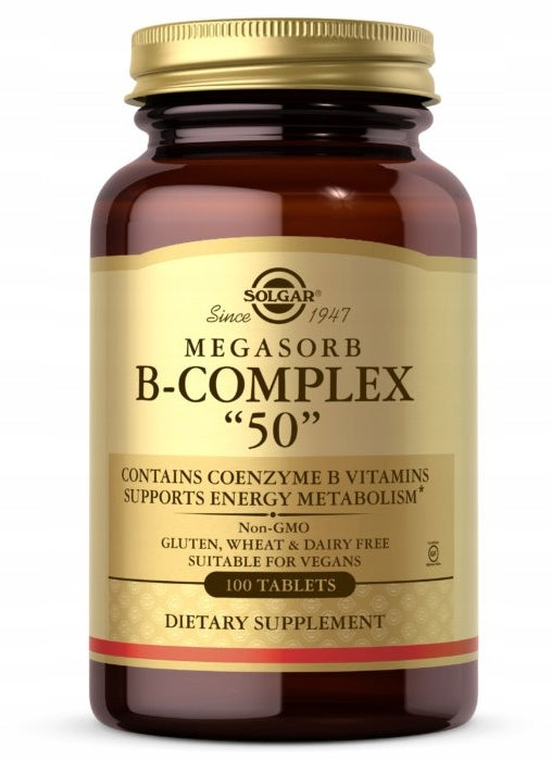 Solgar MEGASORB B-COMPLEX "50" - 100 tab - B-50 COMPLEX DATE!!! 09/2026