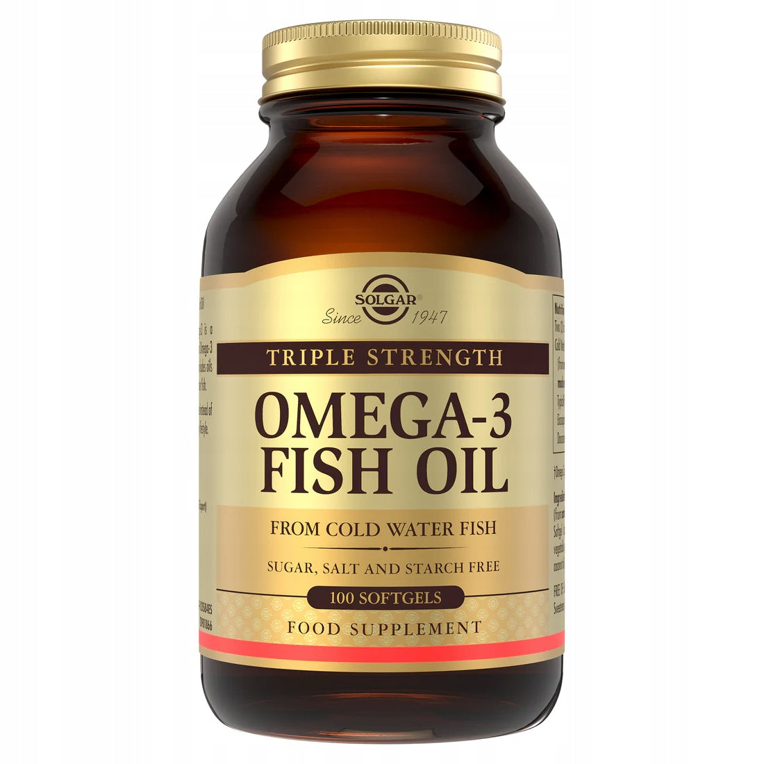 Solgar Omega 3 Triple Strength 100 Softgels ACIDS EPA DHA HEALTHY HEART TRAN
