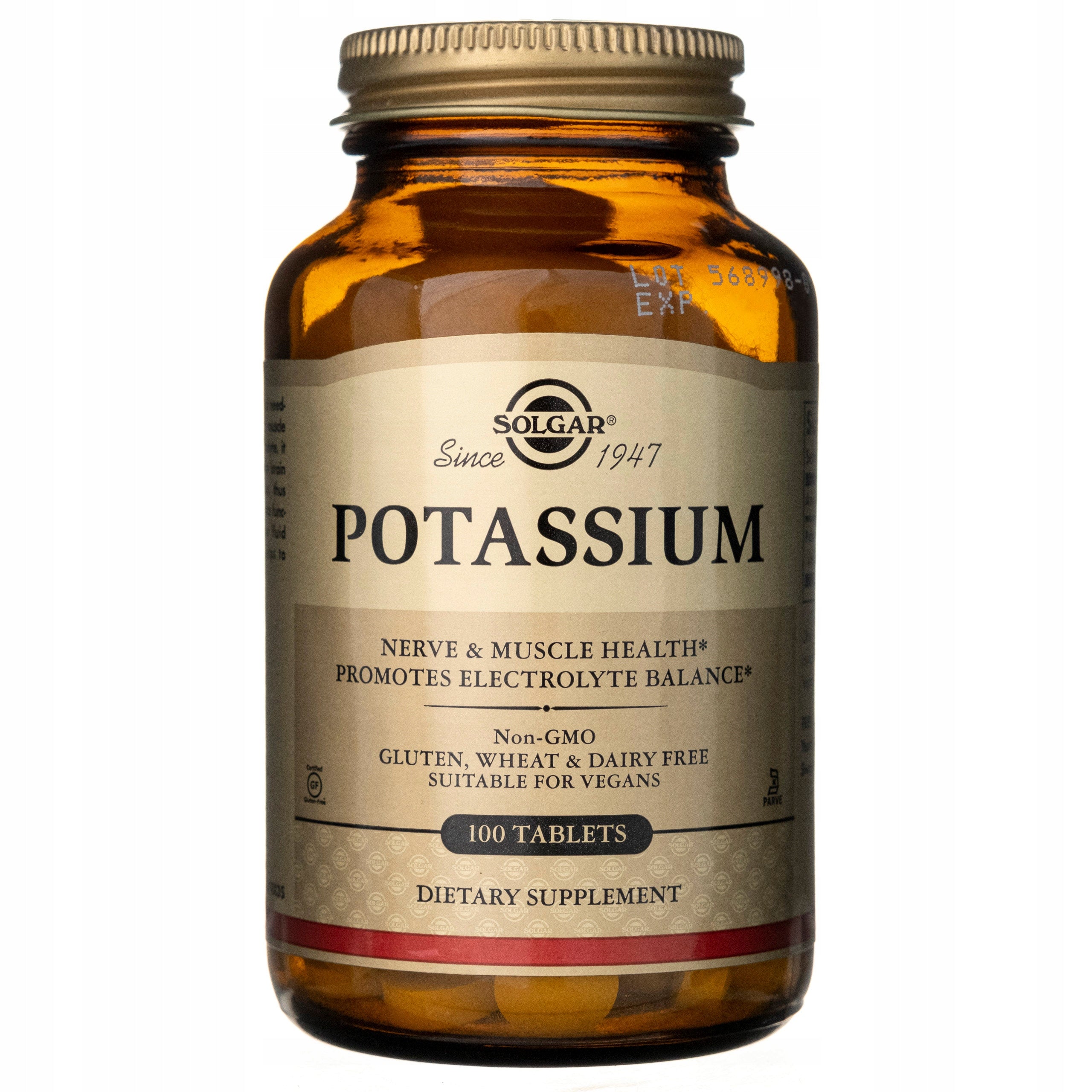 Solgar Potassium Gluconate Potassium Healthy Muscle Nervous System 100 tablets