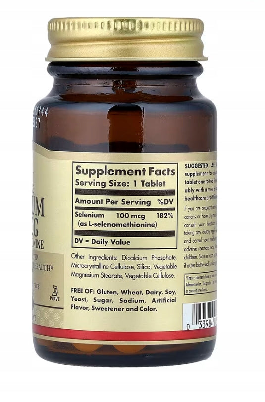 Solgar | Selenium | L-selenomethionine | without yeast | 100 mcg | 100 tabl. Expiration date at least 1 year from the date of purchase